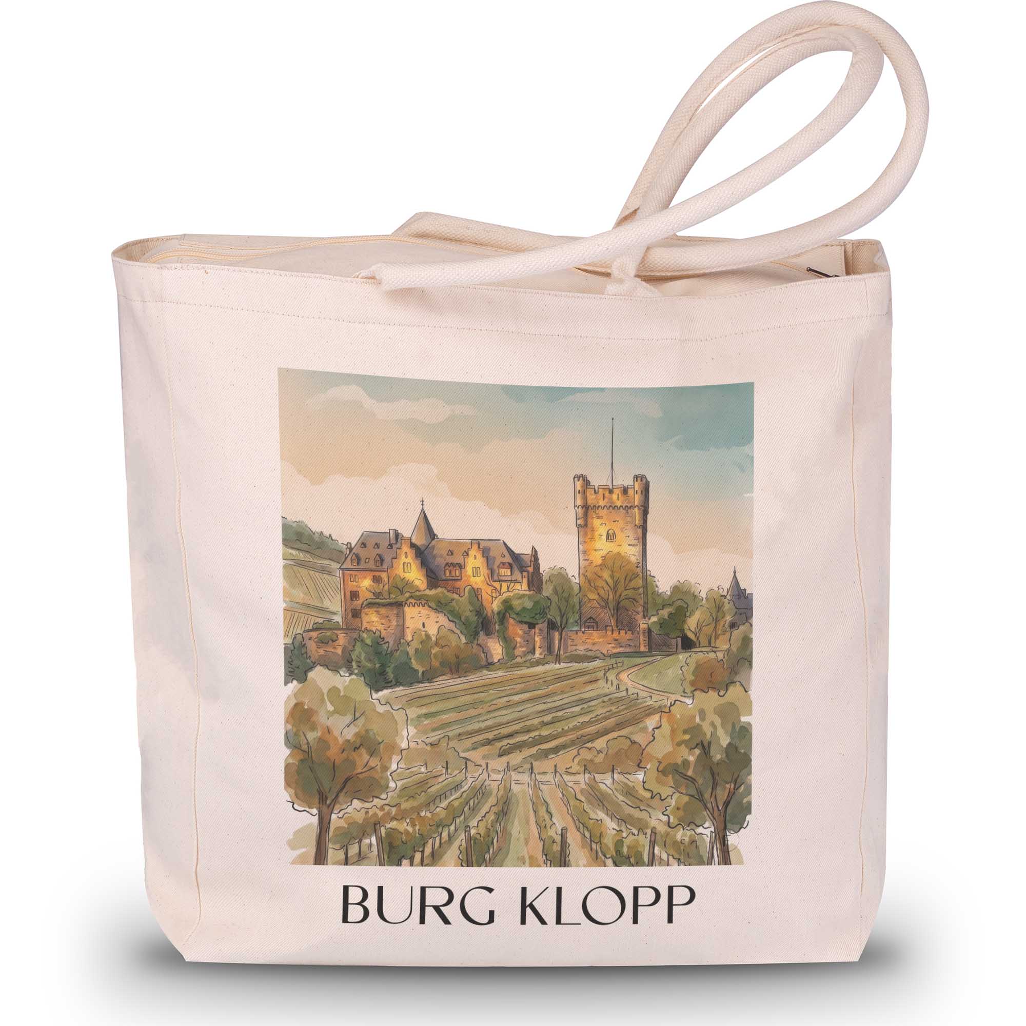 burg-klopp-bingen-am-rhein-deutschland-einkaufstasche-aquarell