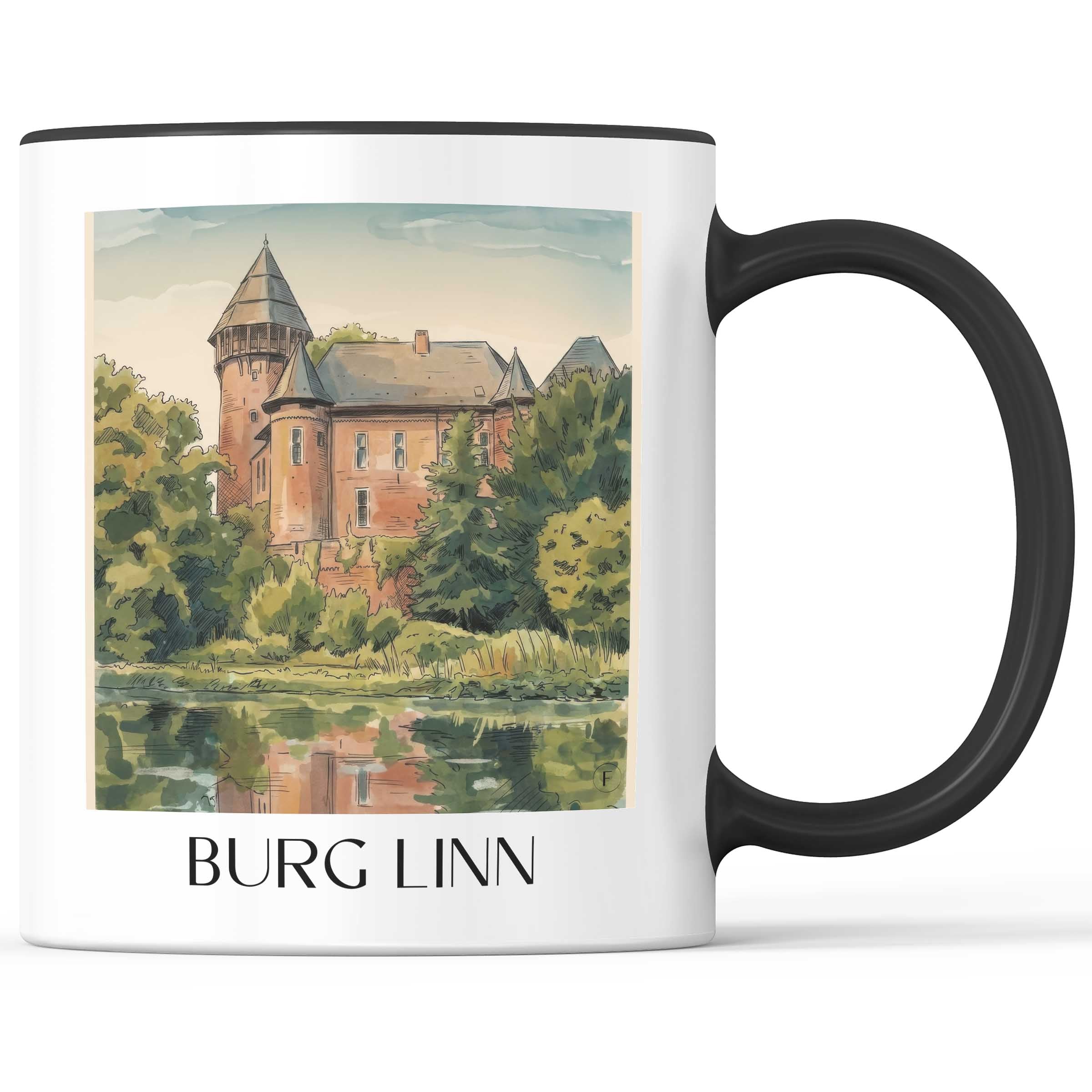 burg-linn-krefeld-deutschland-kaffeebecher-aquarell