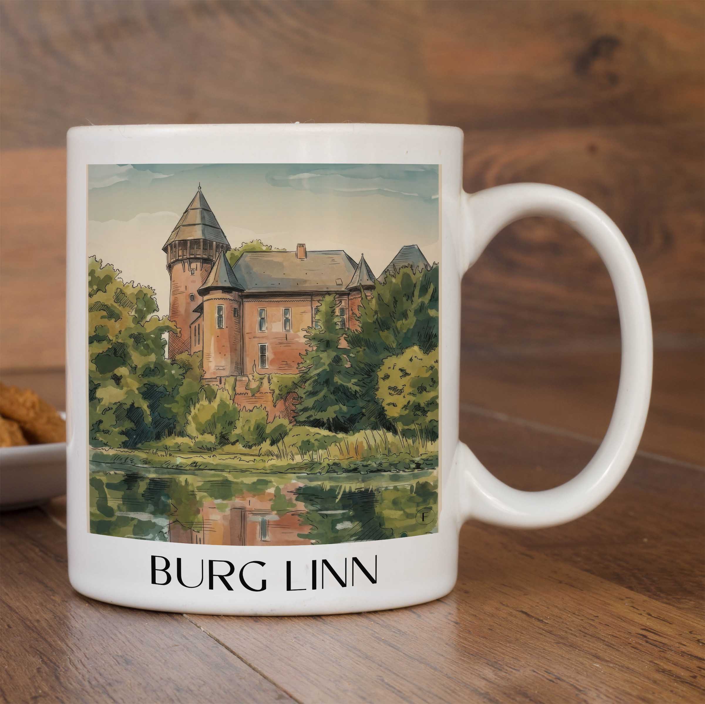 burg-linn-krefeld-deutschland-kaffeebecher-aquarell