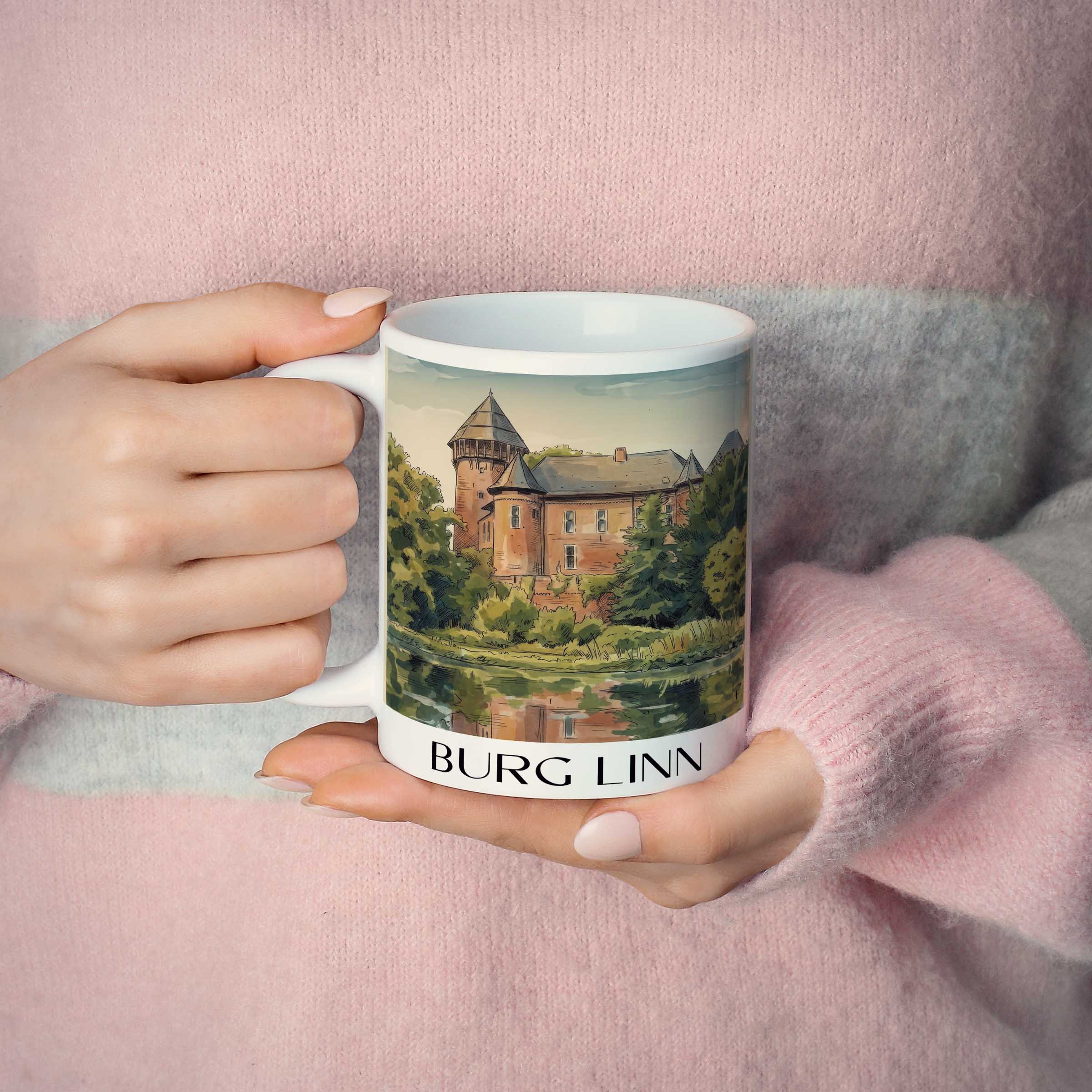 burg-linn-krefeld-deutschland-kaffeebecher-aquarell