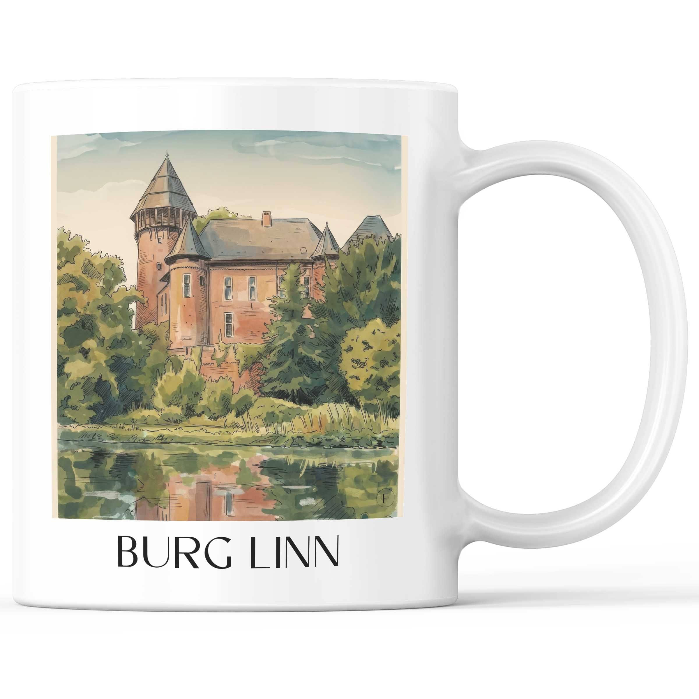 burg-linn-krefeld-deutschland-kaffeebecher-aquarell