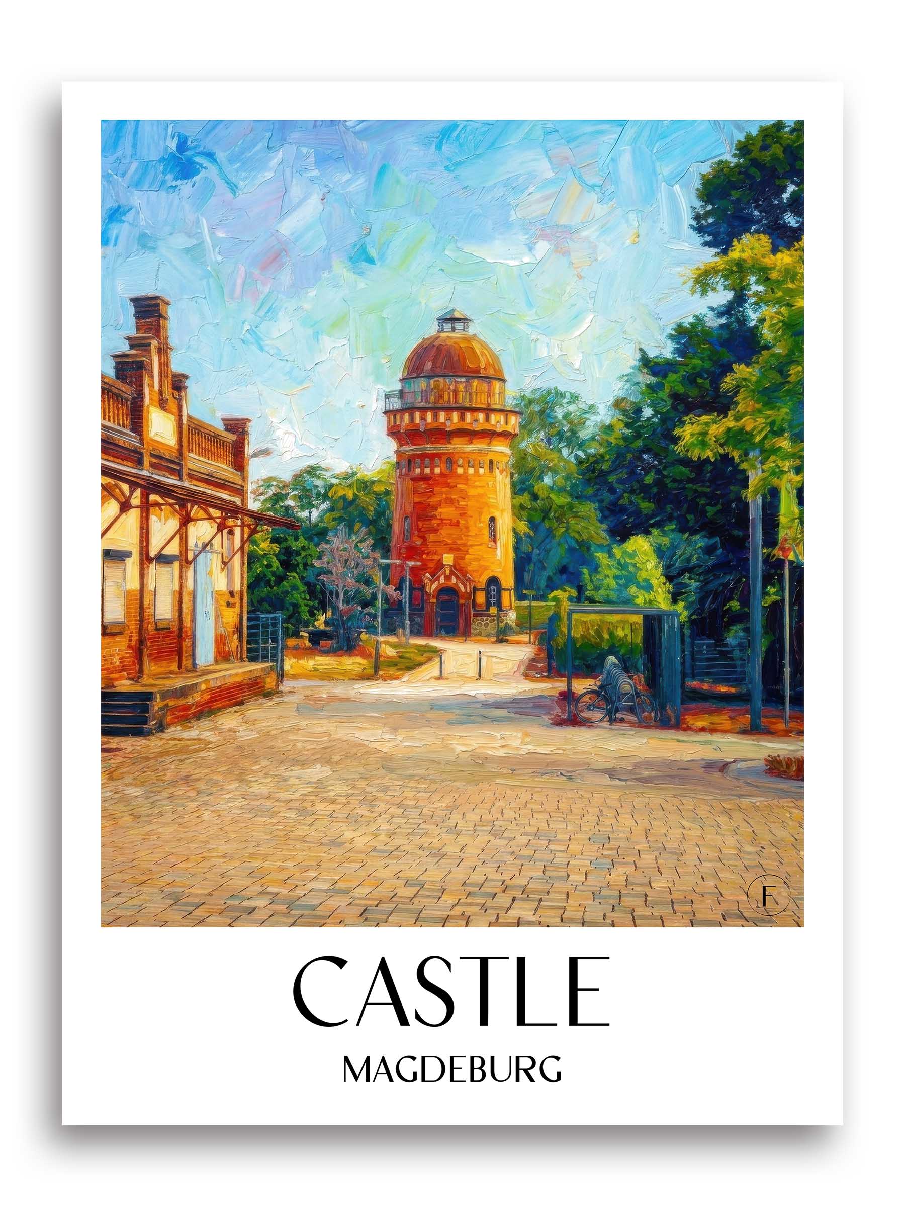 Burg Poster - Magdeburg - Deutschland Kunstdruck - Ölgemälde von A4 bis A1 - favplace