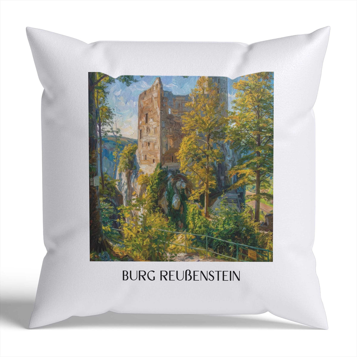 burg-reußenstein-schwäbische-alb-deutschland-kissenbezug-oil-painting-oelgemaelde