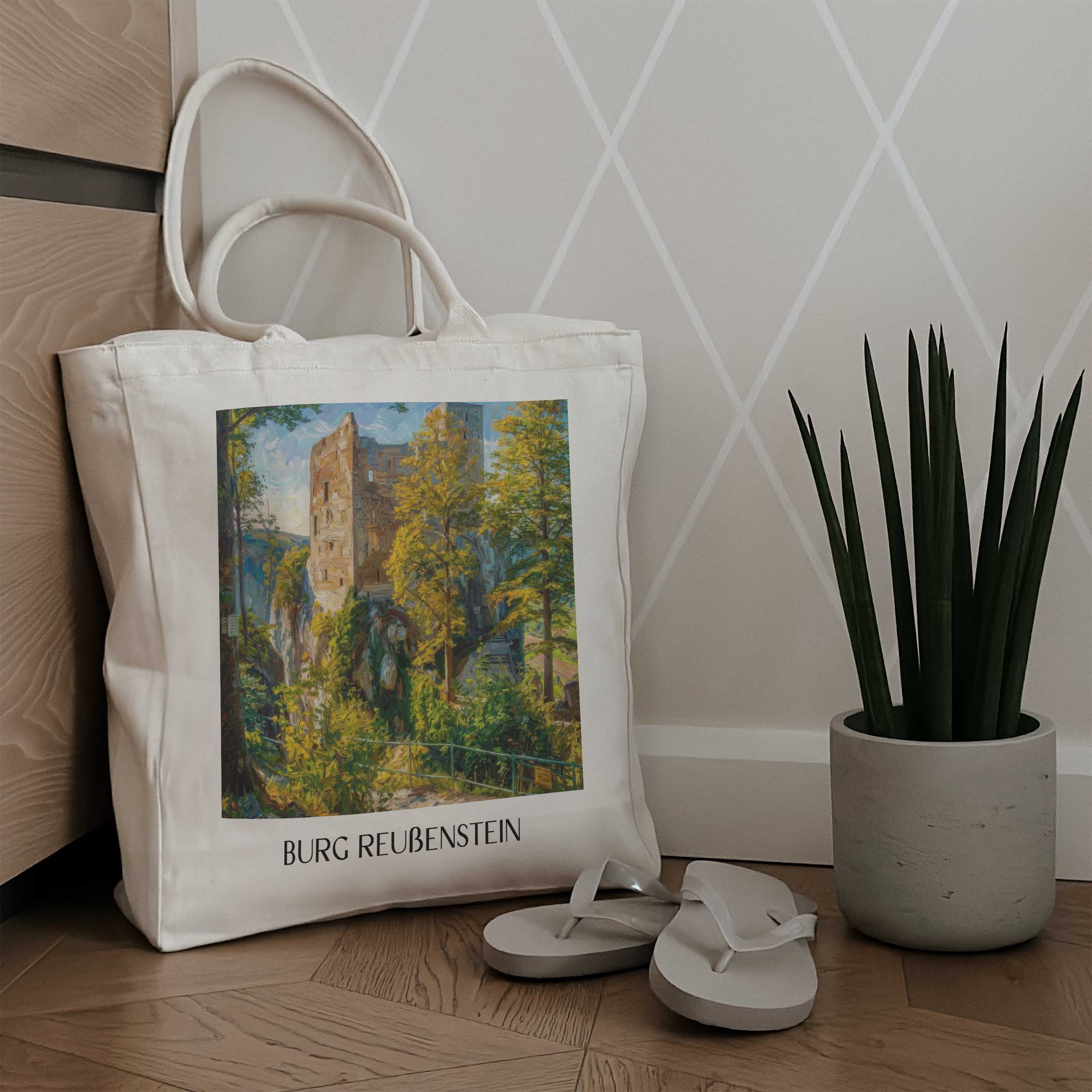 burg-reußenstein-schwäbische-alb-deutschland-einkaufstasche-oil-painting-oelgemaelde