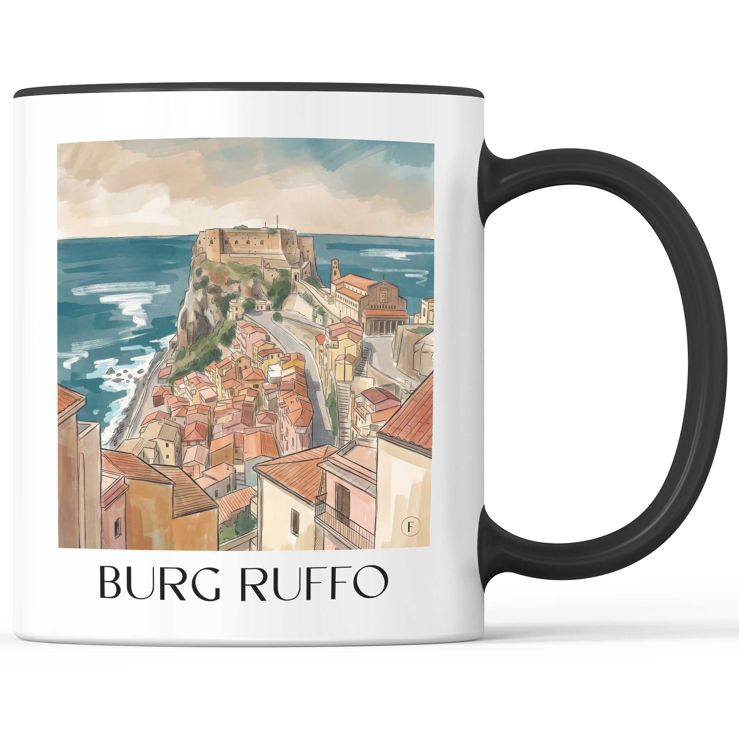 burg-ruffo-scilla-italien-kaffeebecher-aquarell