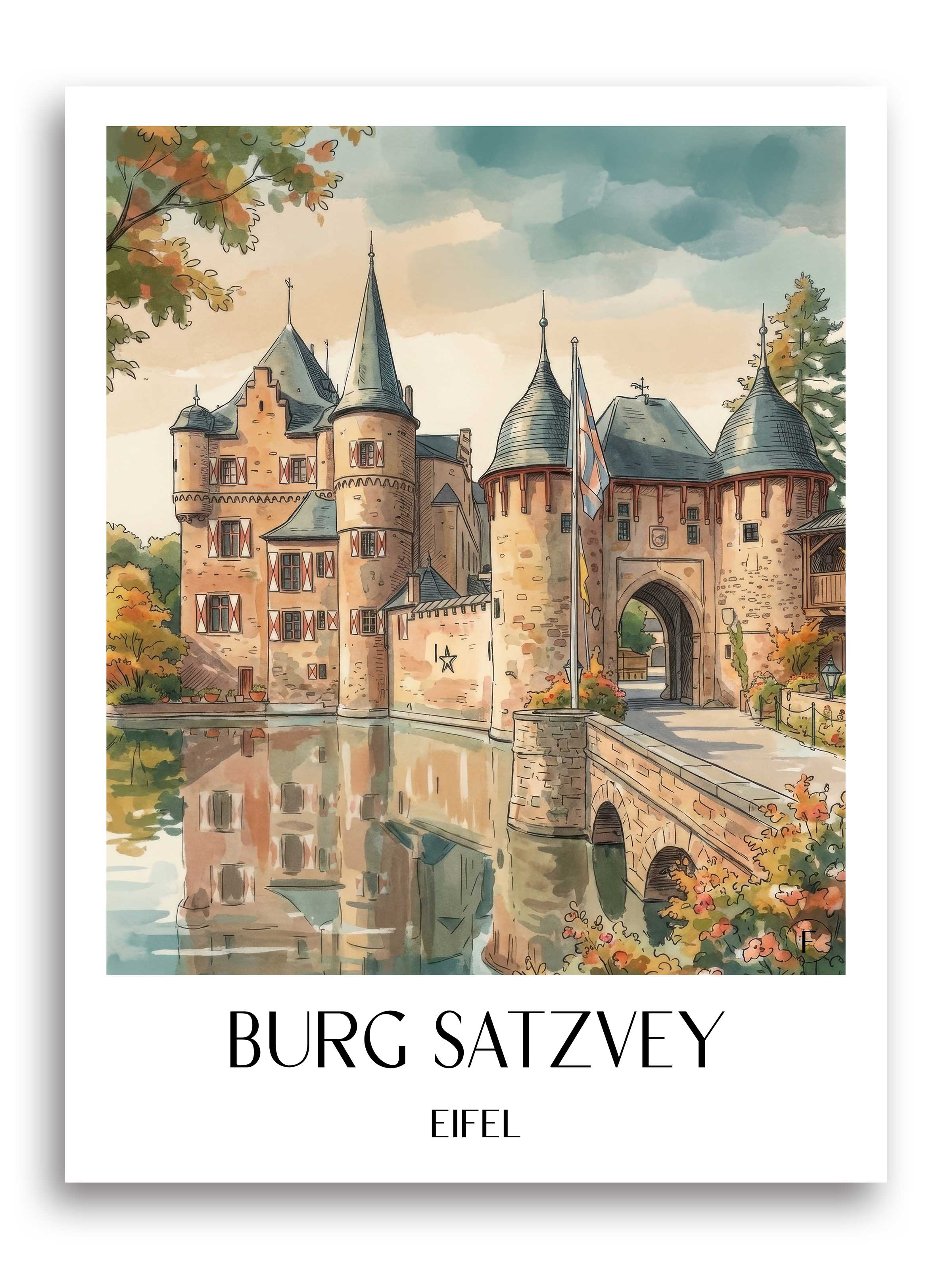 burg-satzvey-eifel-deutschland-poster-aquarell