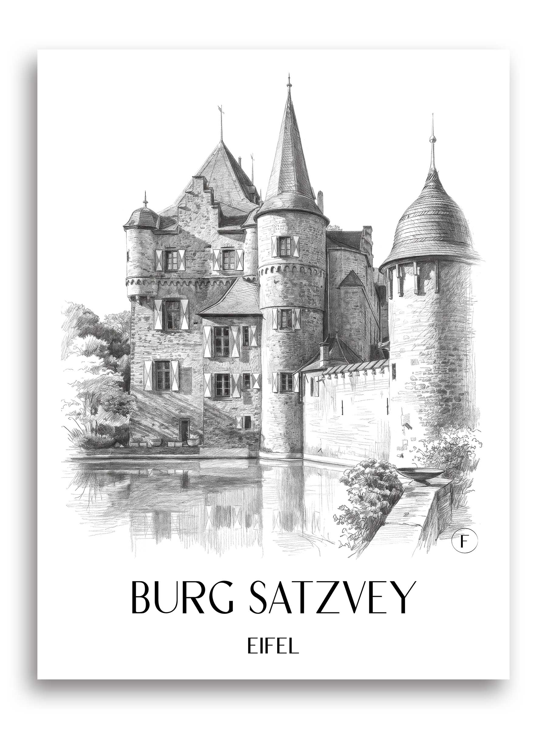 burg-satzvey-eifel-deutschland-poster-bleistift-zeichnung-drawing
