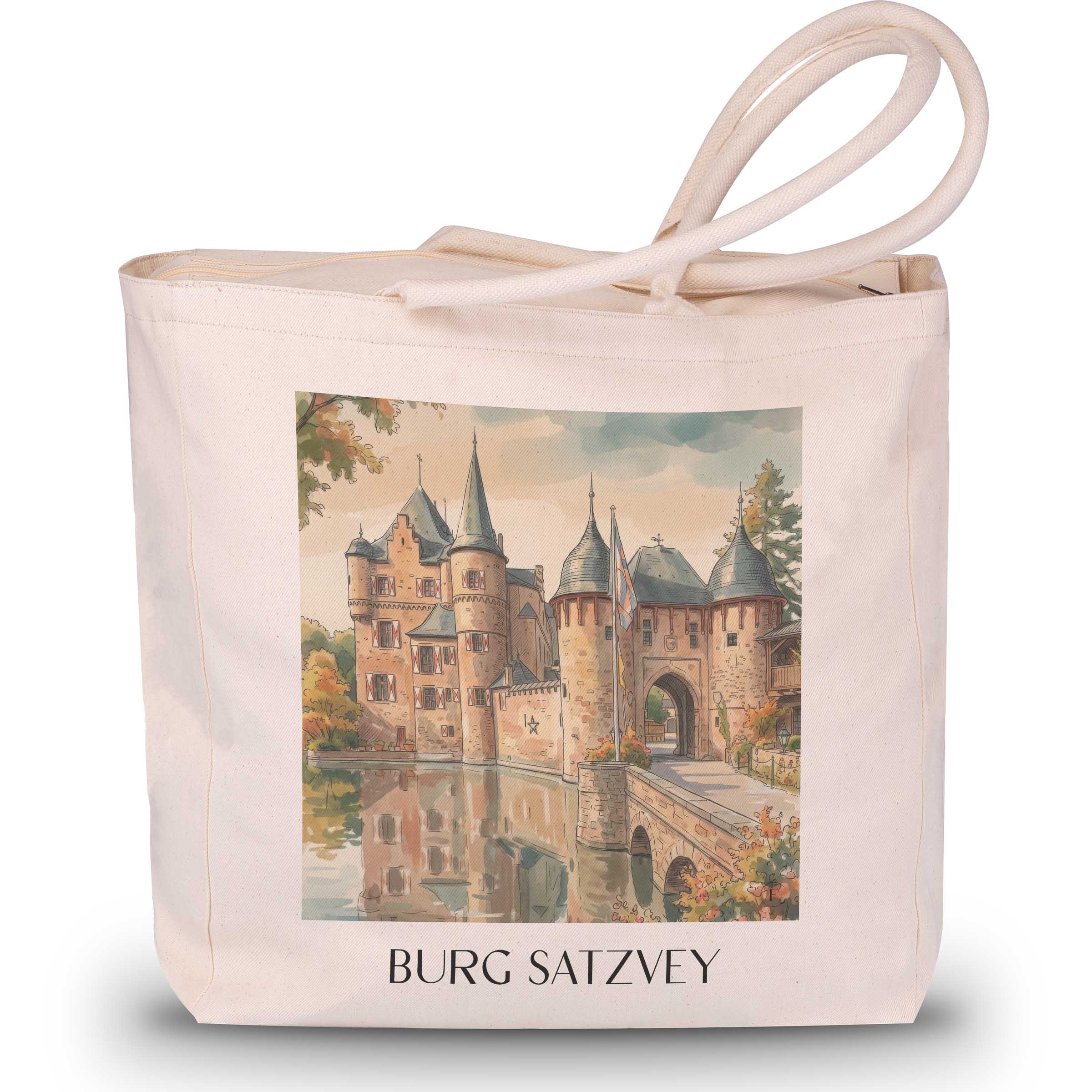 burg-satzvey-eifel-deutschland-einkaufstasche-aquarell