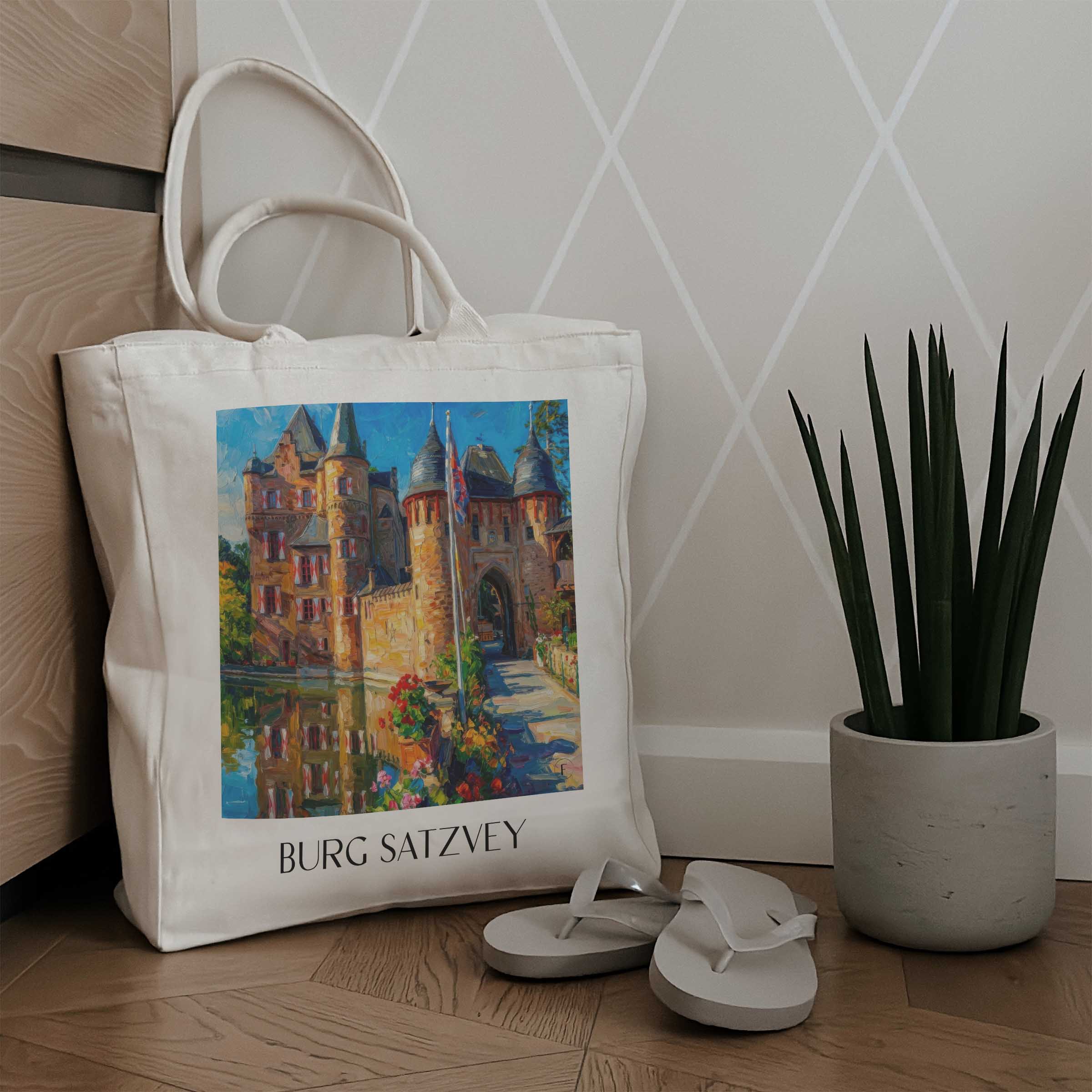 burg-satzvey-eifel-deutschland-einkaufstasche-oil-painting-oelgemaelde