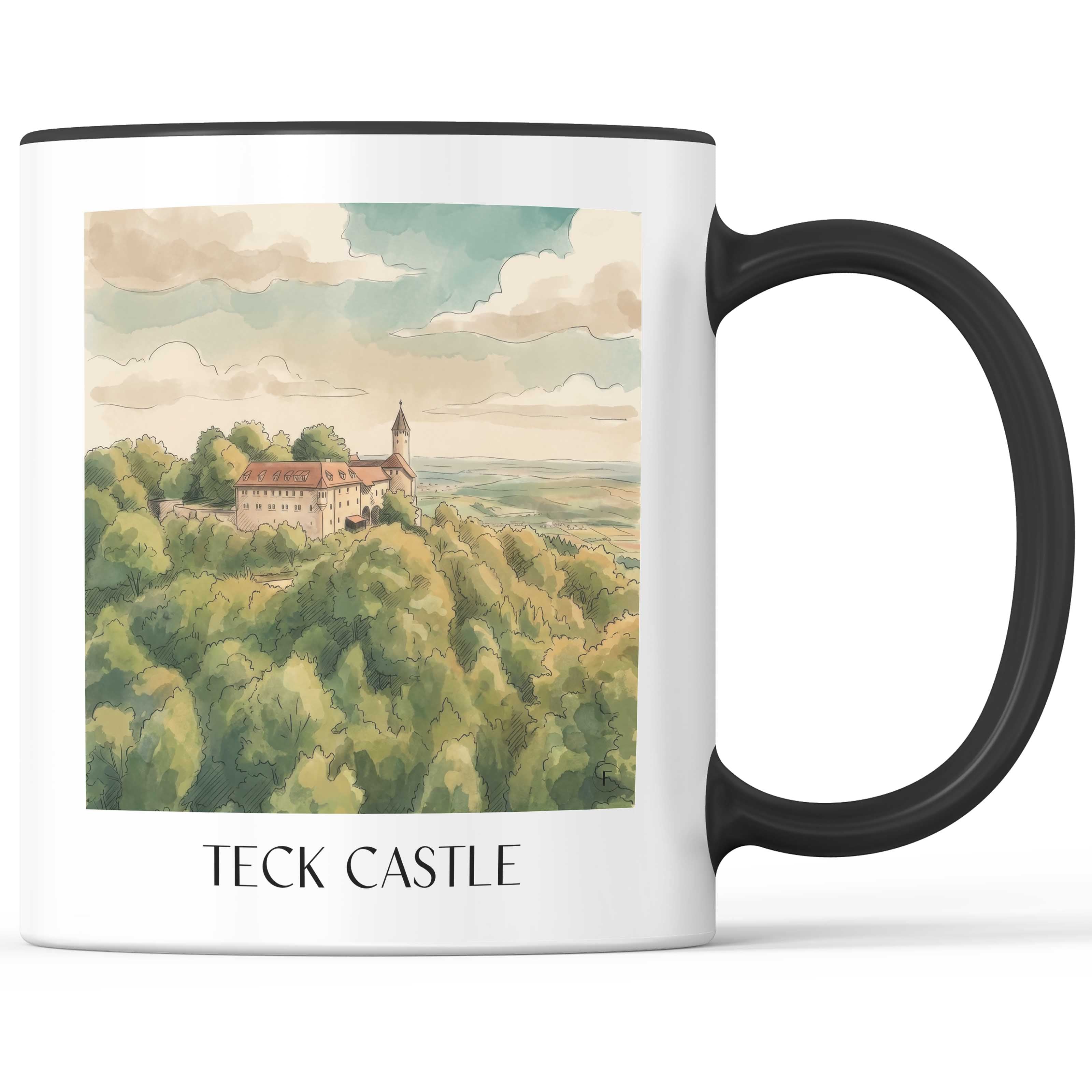 Burg Teck Kaffeebecher - Schwäbische Alb - Deutschland Becher - Kaffeetasse im Aquarell Stil - favplace