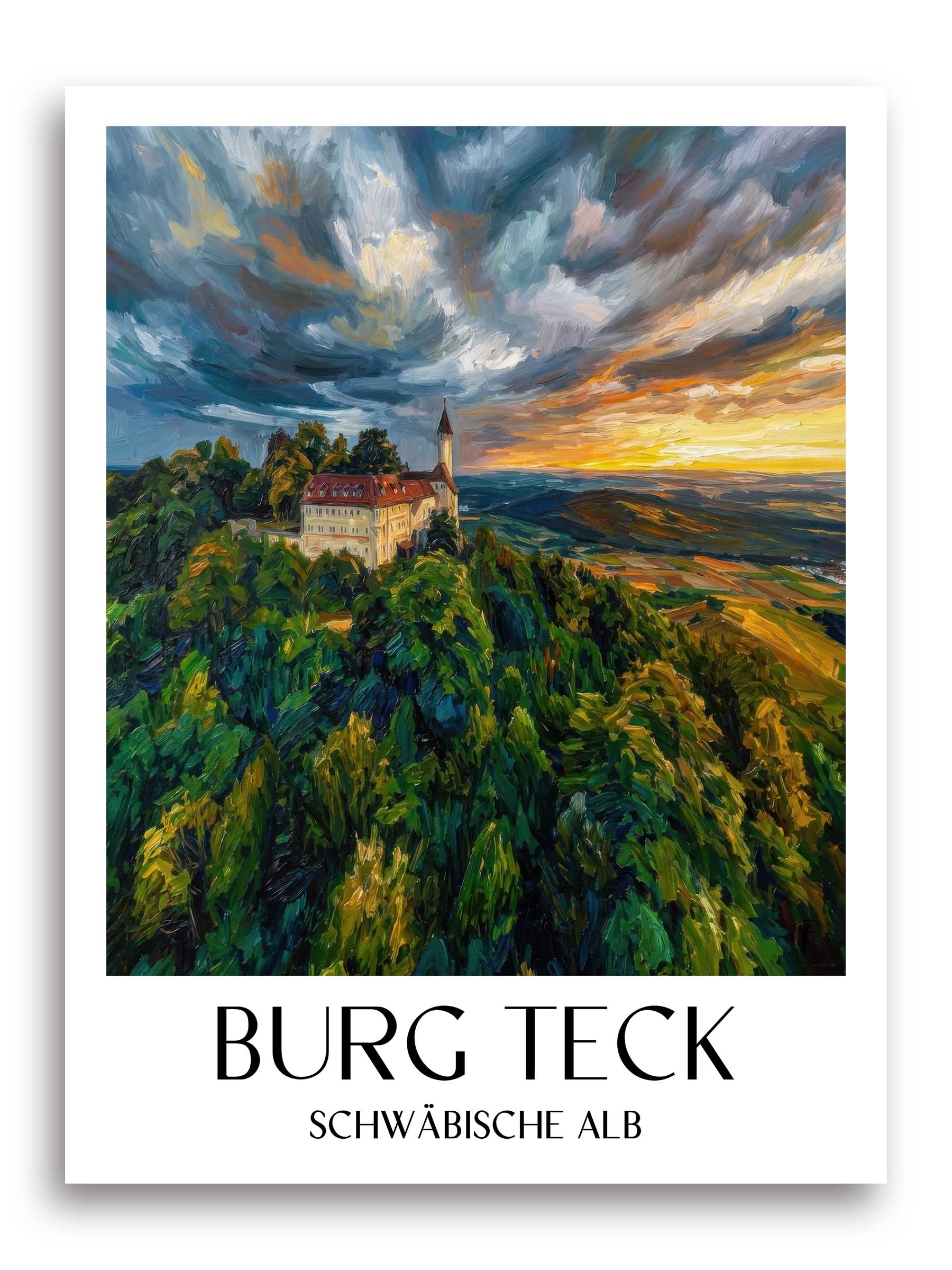burg-teck-schwäbische-alb-deutschland-poster-oil-painting-oelgemaelde