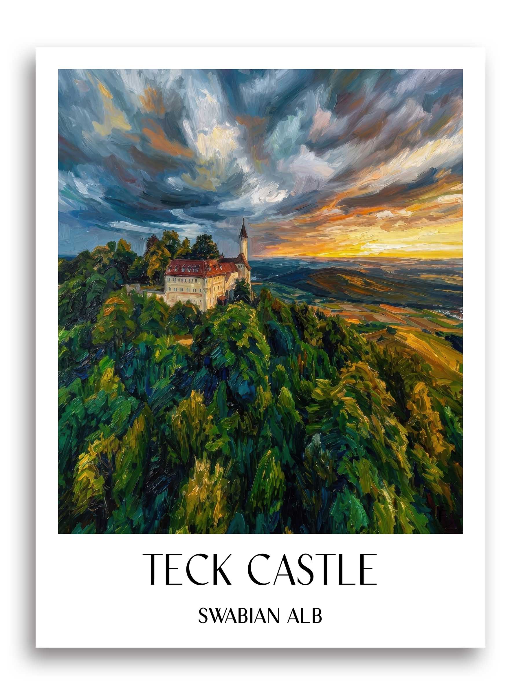 Burg Teck Poster - Schwäbische Alb - Deutschland Kunstdruck - Ölgemälde von A4 bis A1 - favplace
