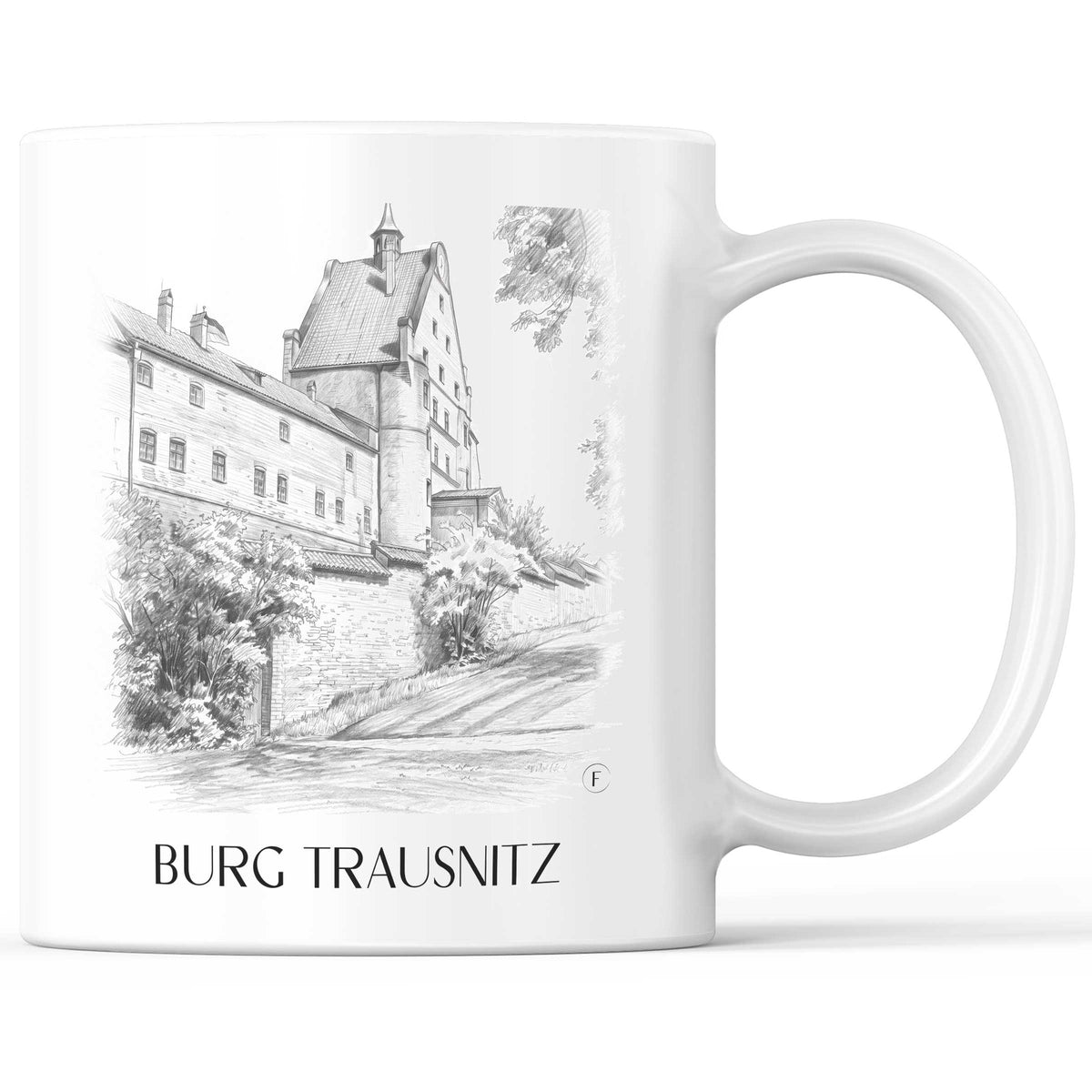 Burg Trausnitz Kaffeebecher - Landshut - Deutschland Becher - Kaffeetasse im Zeichnung Stil