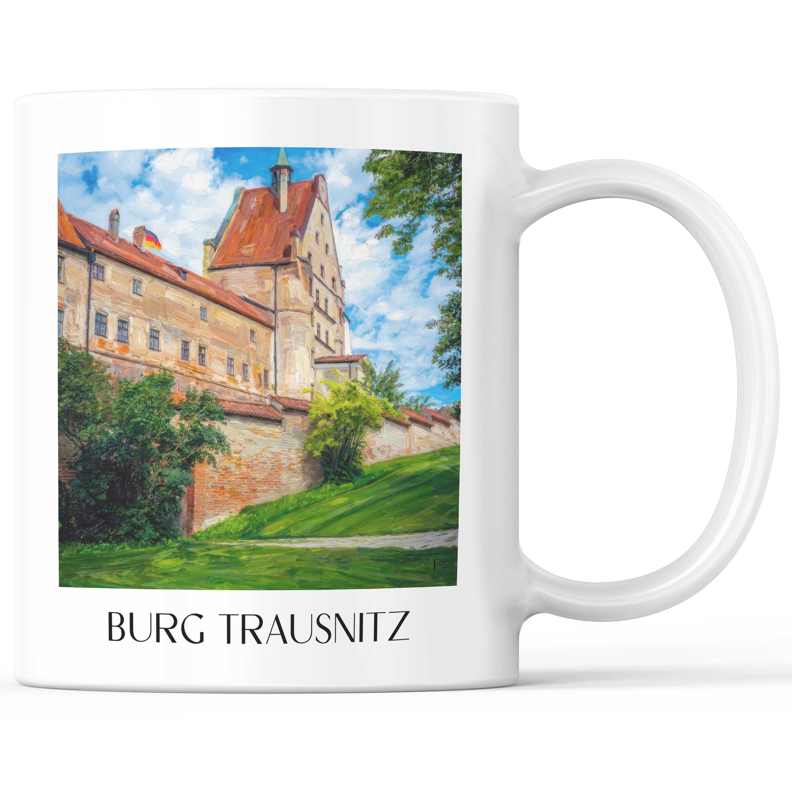 Burg Trausnitz Kaffeebecher - Landshut - Deutschland Becher - Kaffeetasse im Ölgemälde Stil - favplace