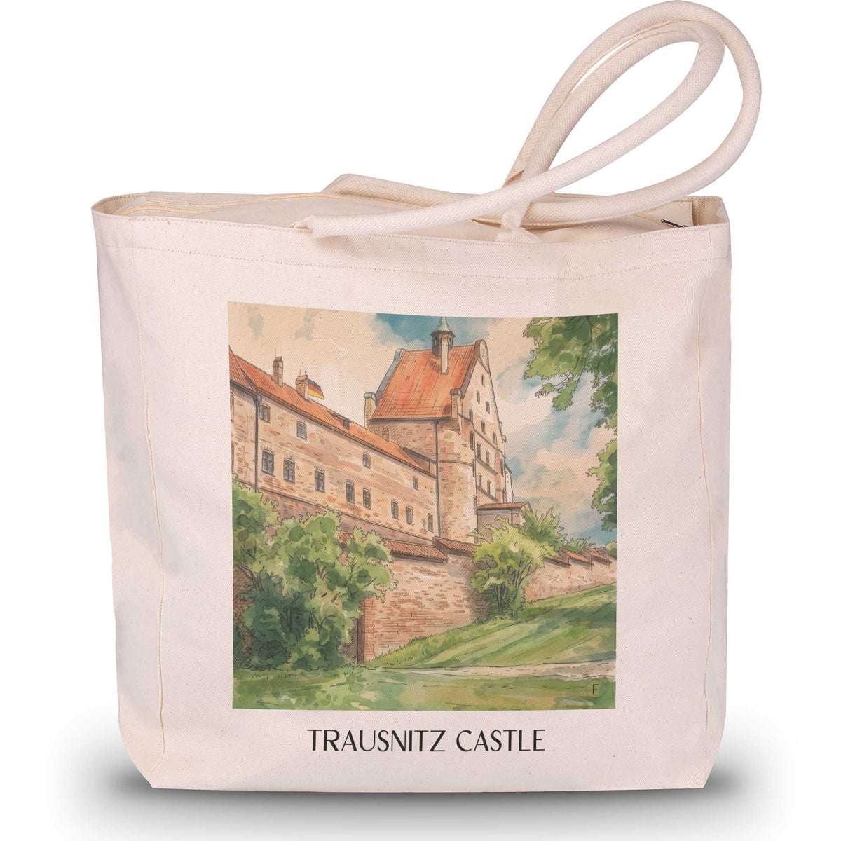 Burg Trausnitz Shopping Tasche - Landshut - Deutschland Tote Bag - Einkaufstasche im Aquarell Stil - favplace