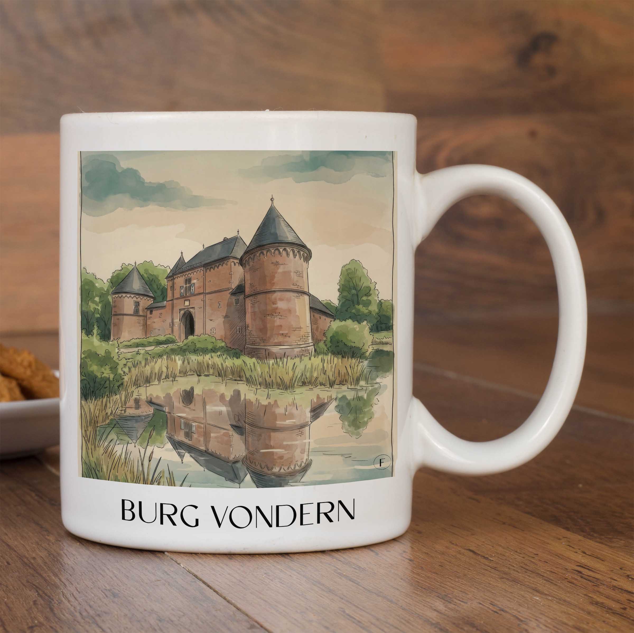 burg-vondern-oberhausen-deutschland-kaffeebecher-aquarell