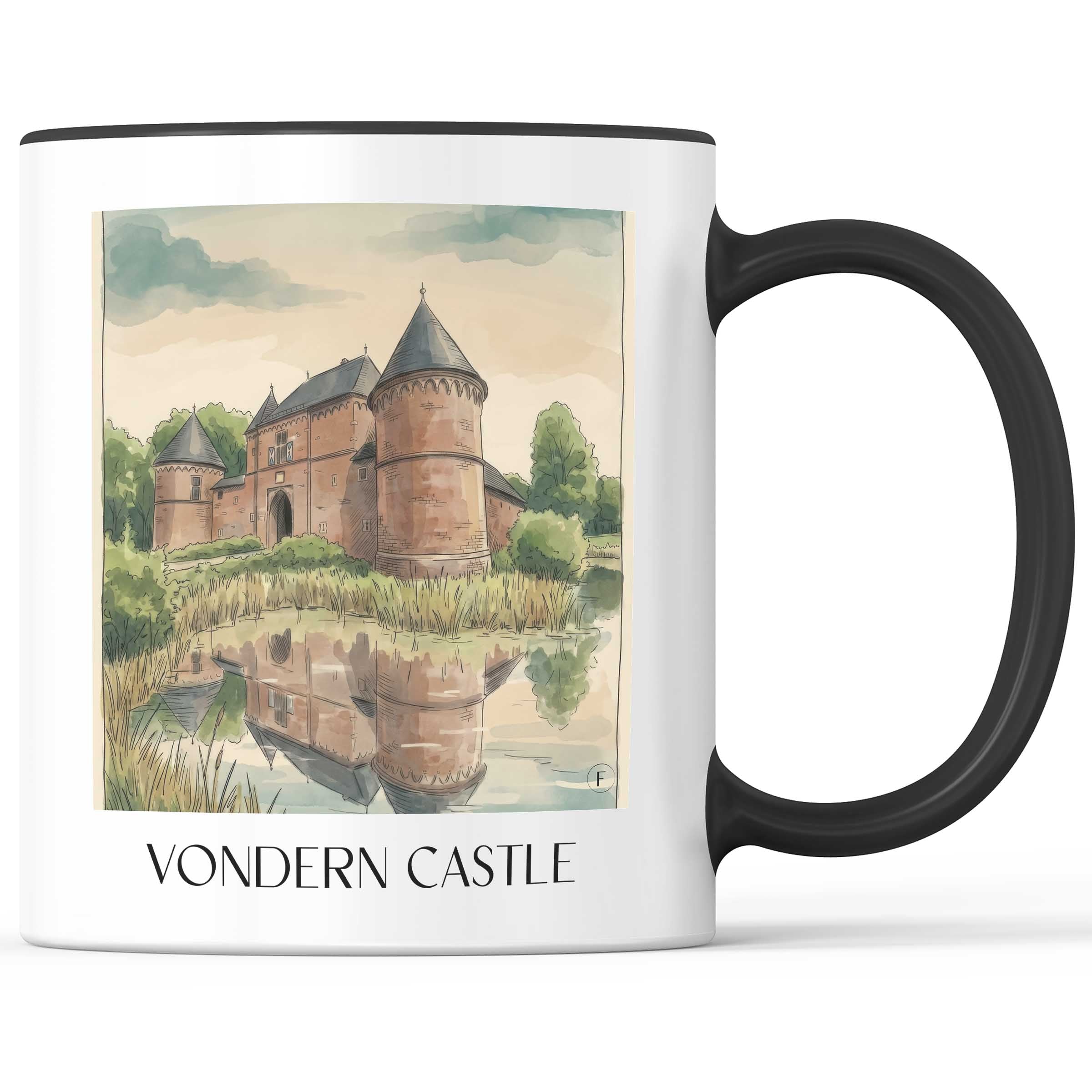 Burg Vondern Kaffeebecher - Oberhausen - Deutschland Becher - Kaffeetasse im Aquarell Stil - favplace