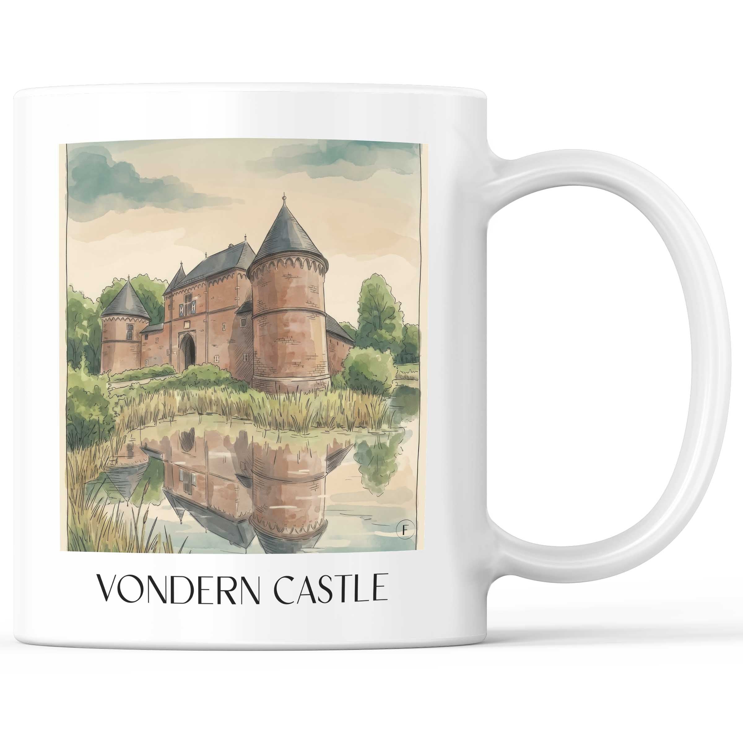 Burg Vondern Kaffeebecher - Oberhausen - Deutschland Becher - Kaffeetasse im Aquarell Stil - favplace