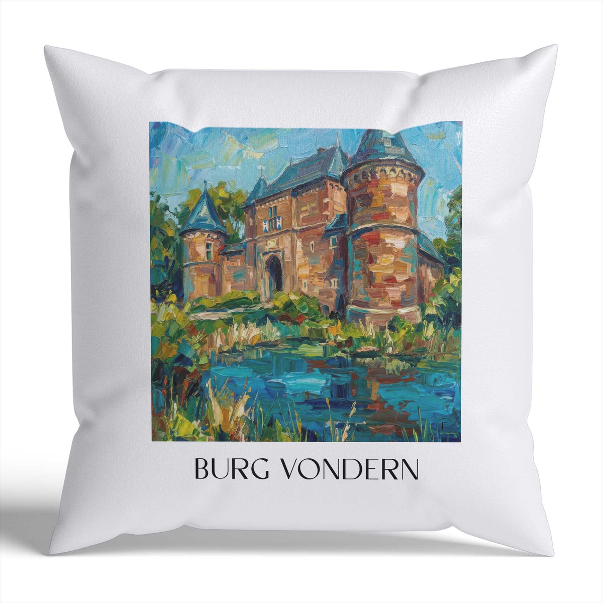 burg-vondern-oberhausen-deutschland-kissenbezug-oil-painting-oelgemaelde