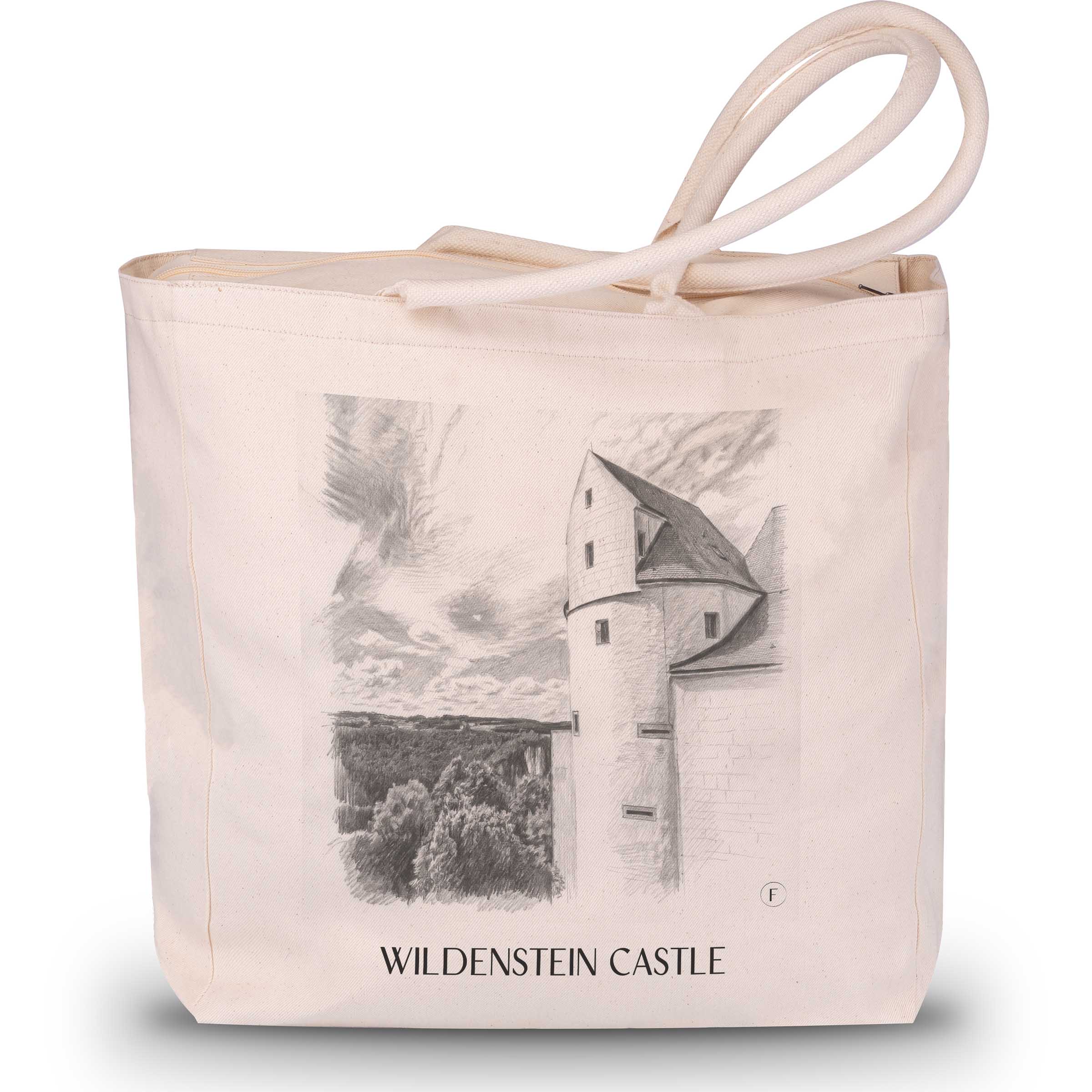 Burg Wildenstein Shopping Bag - Swabian Alb - Germany Tote Bag - Shopping Bag in Drawing Style