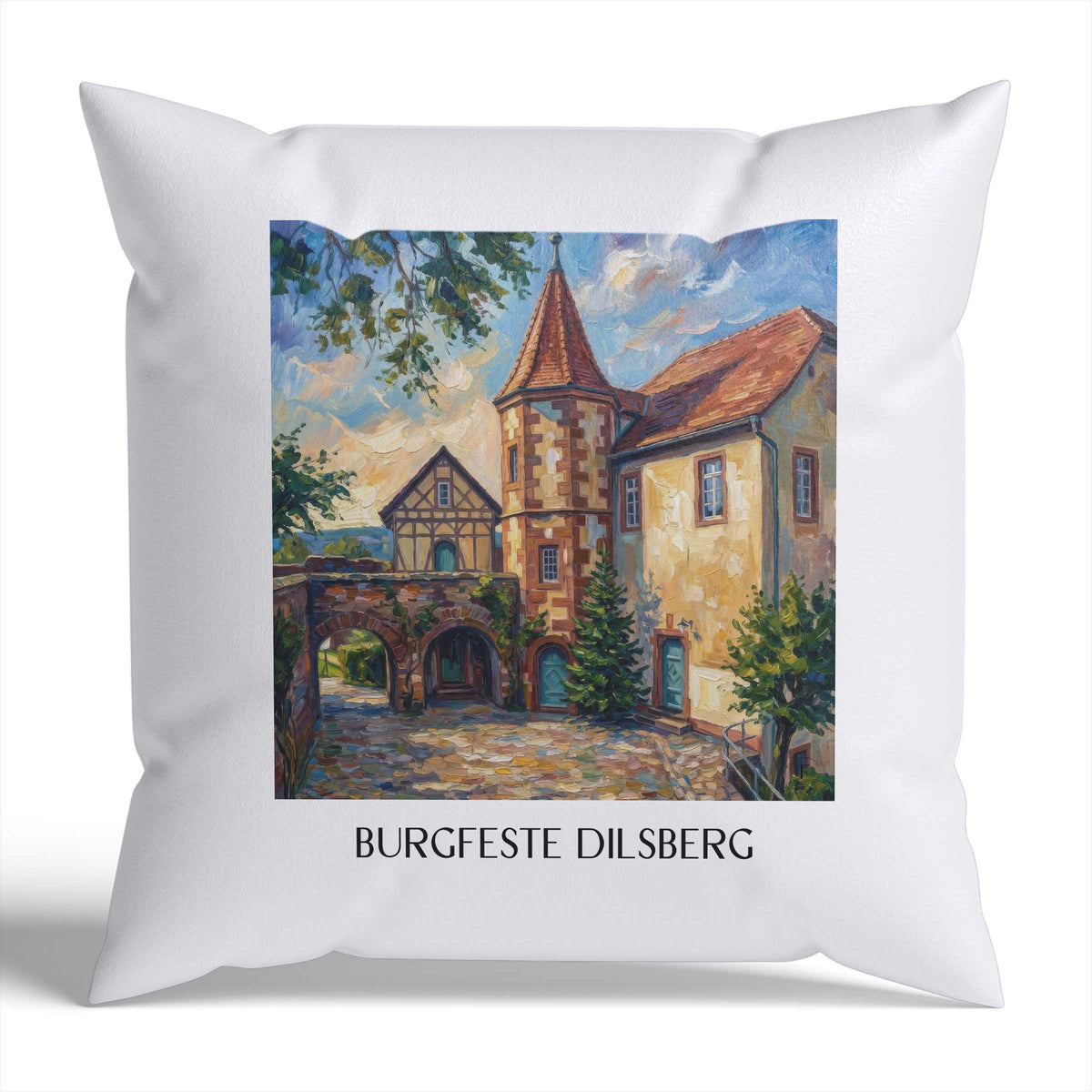 burgfeste-dilsberg-neckargmünd-deutschland-kissenbezug-oil-painting-oelgemaelde
