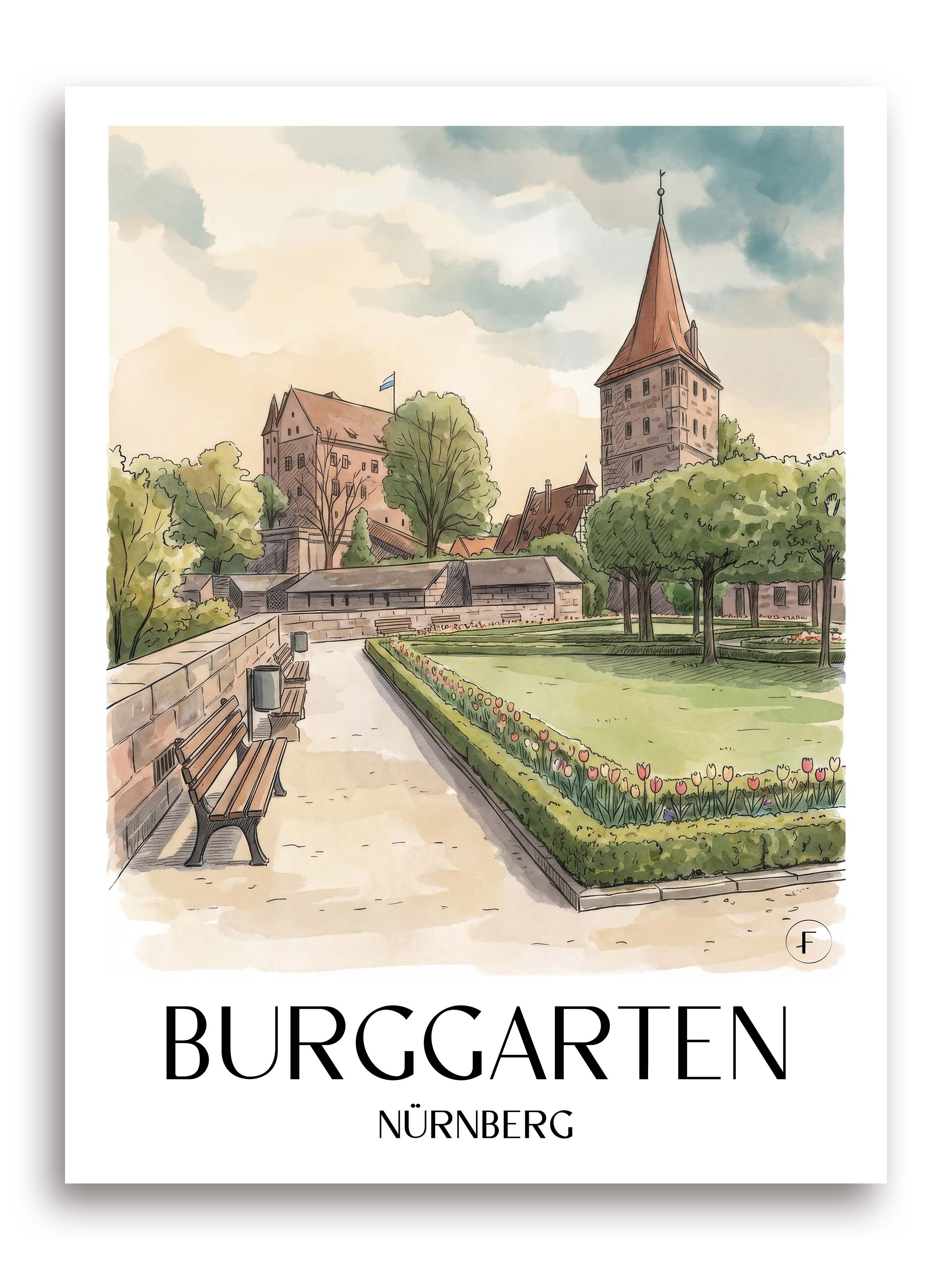 burggarten-nürnberg-deutschland-poster-aquarell