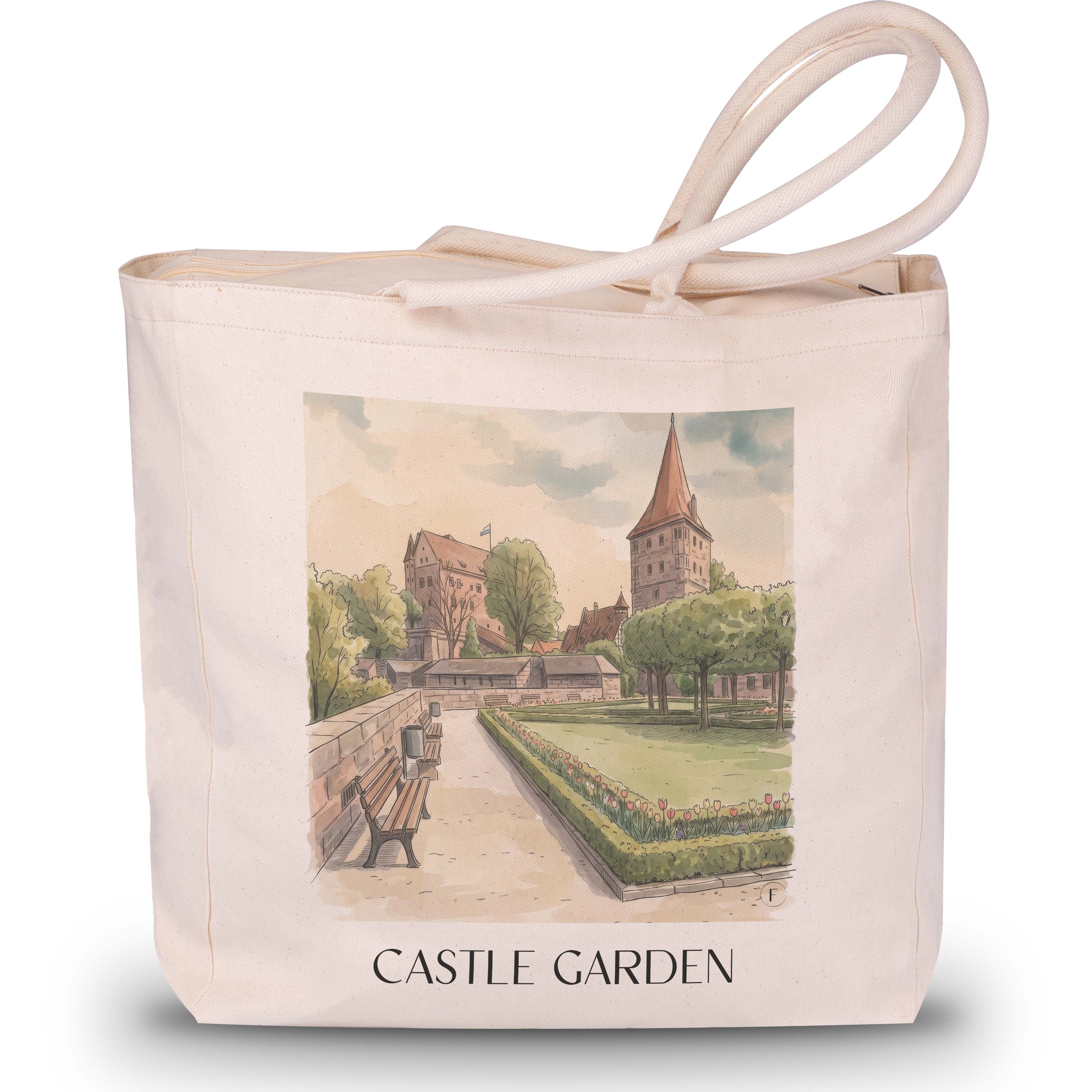 Burggarten Shopping Tasche - Nürnberg - Deutschland Tote Bag - Einkaufstasche im Aquarell Stil - favplace