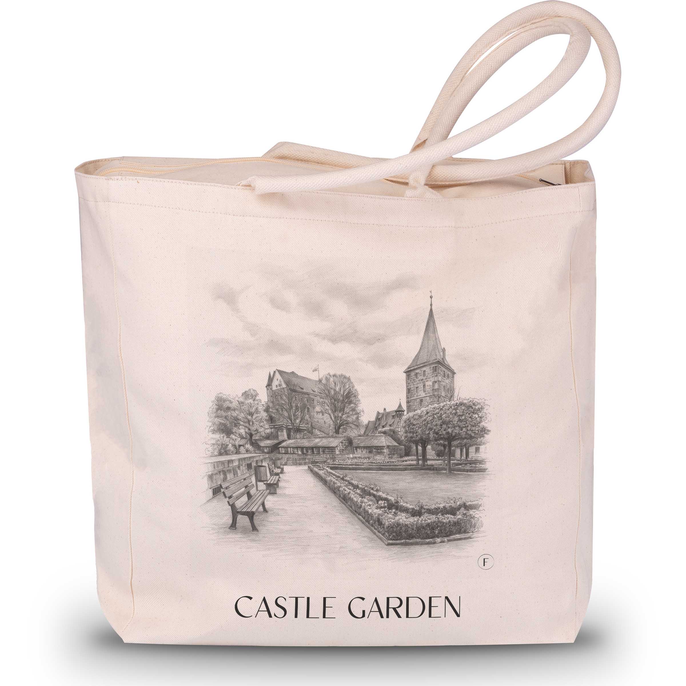 Burggarten Shopping Tasche - Nürnberg - Deutschland Tote Bag - Einkaufstasche im Zeichnung Stil
