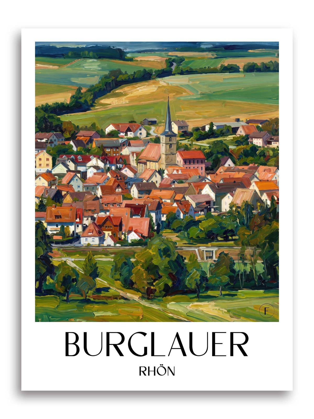 Burglauer Poster - Rhön - Deutschland Kunstdruck - Ölgemälde von A4 bis A1
