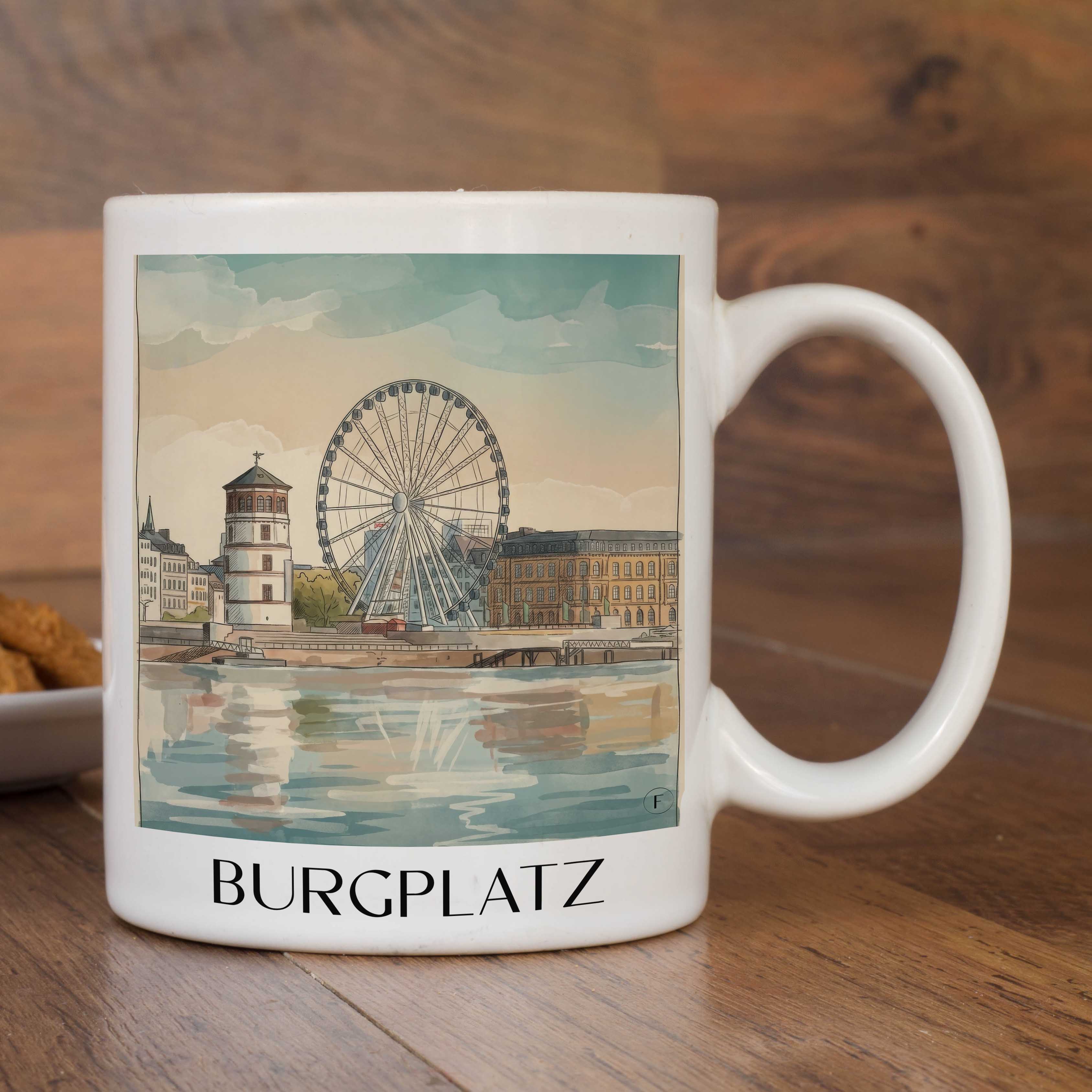 burgplatz-düsseldorf-deutschland-kaffeebecher-aquarell