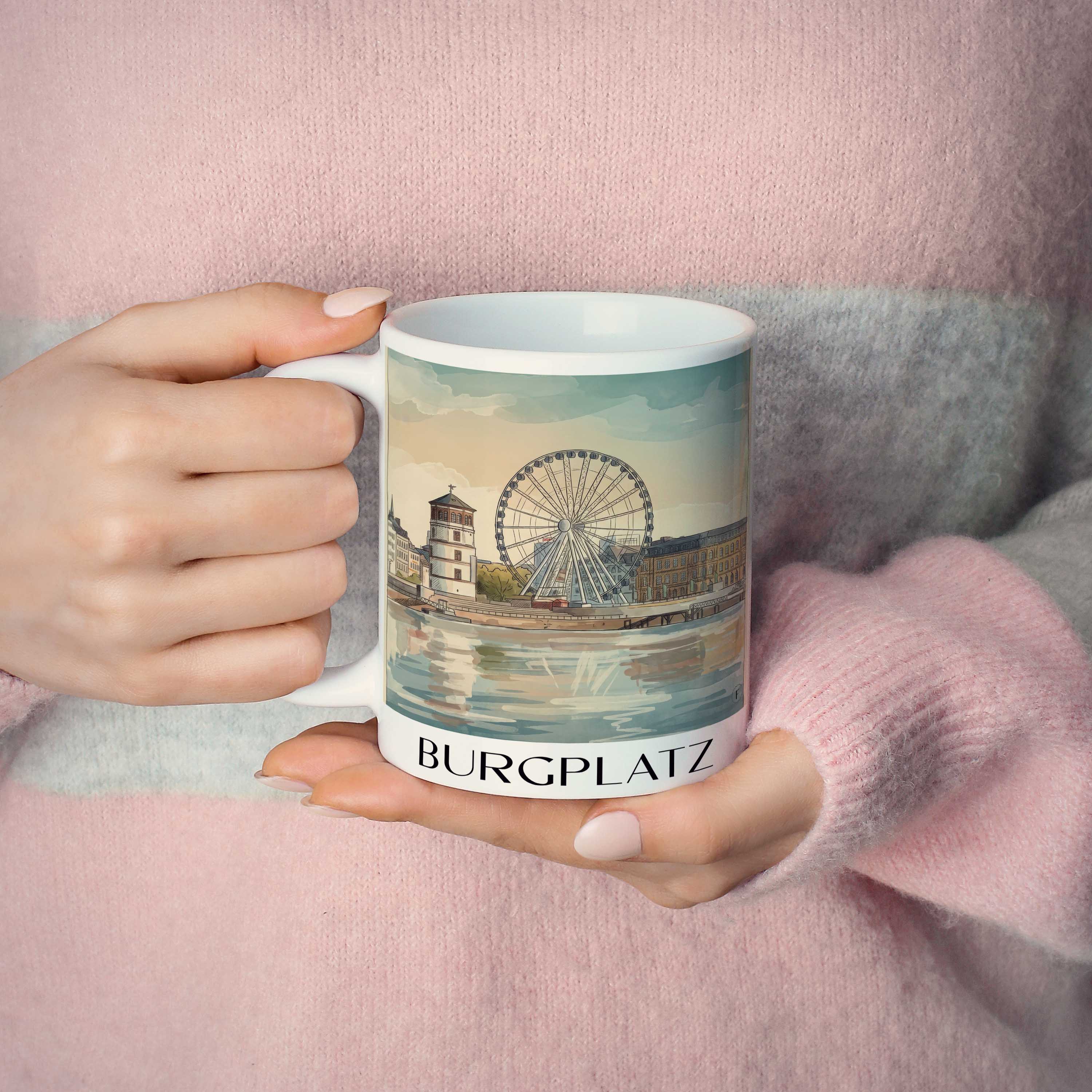 burgplatz-düsseldorf-deutschland-kaffeebecher-aquarell