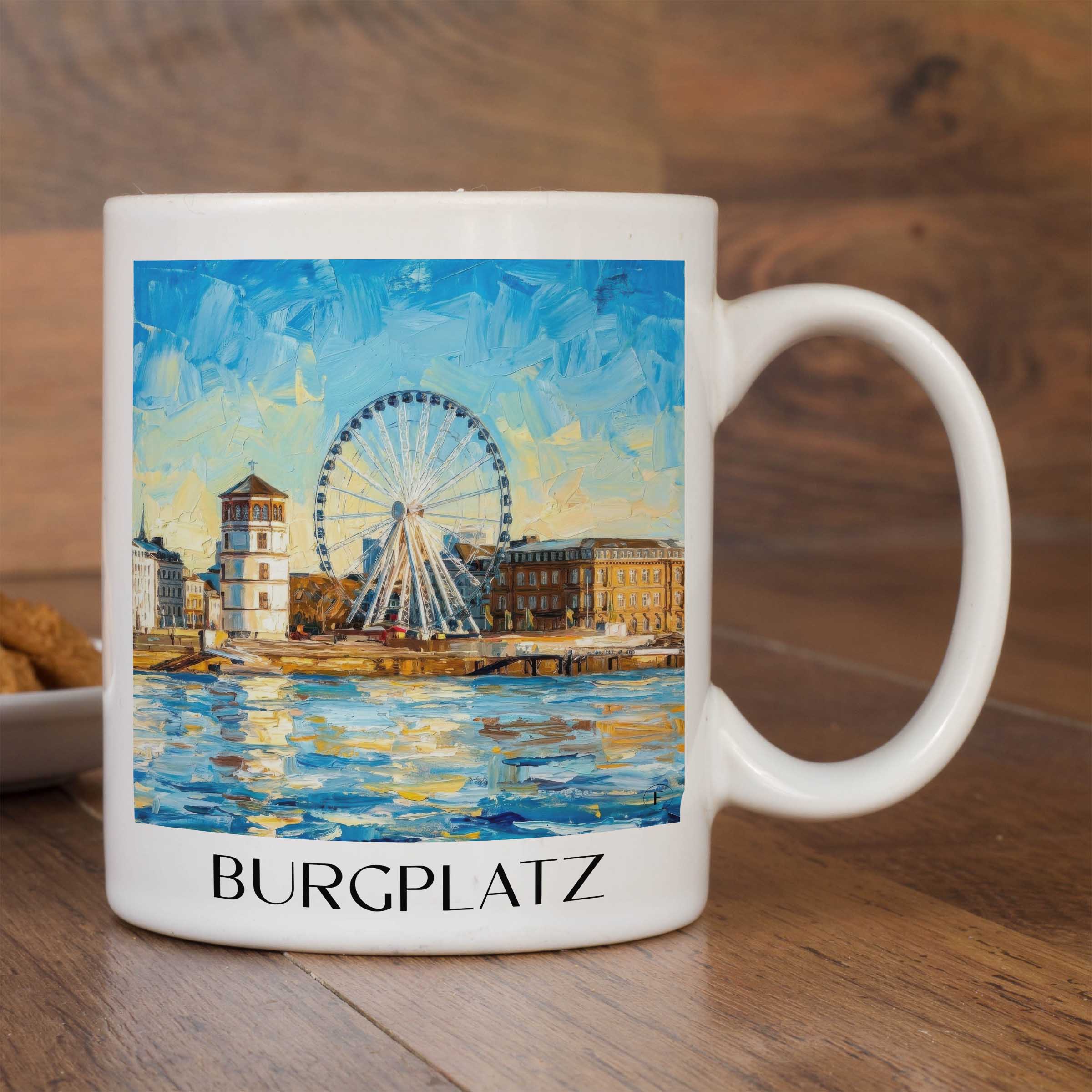 burgplatz-düsseldorf-deutschland-kaffeebecher-oil-painting-oelgemaelde
