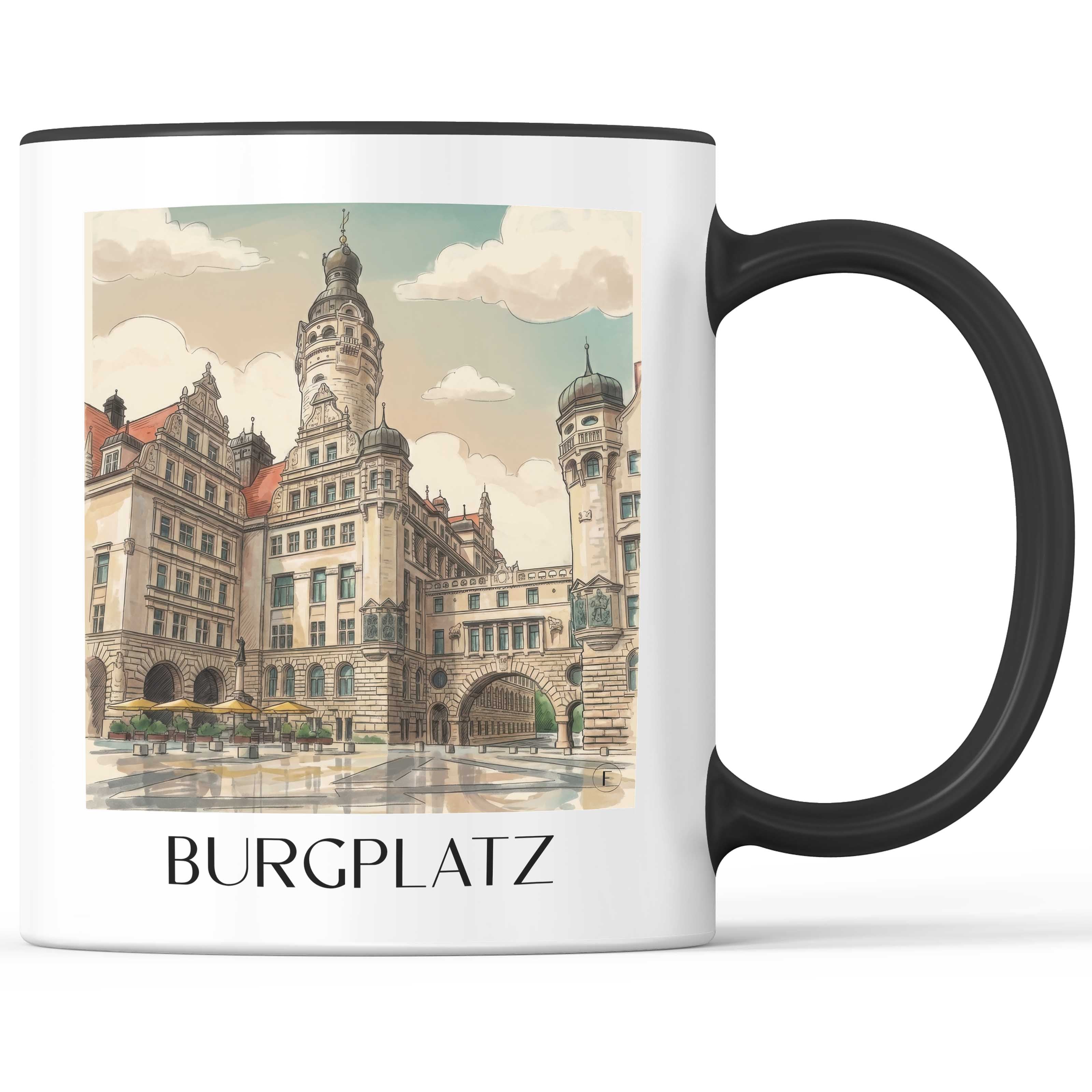 burgplatz-leipzig-deutschland-kaffeebecher-aquarell