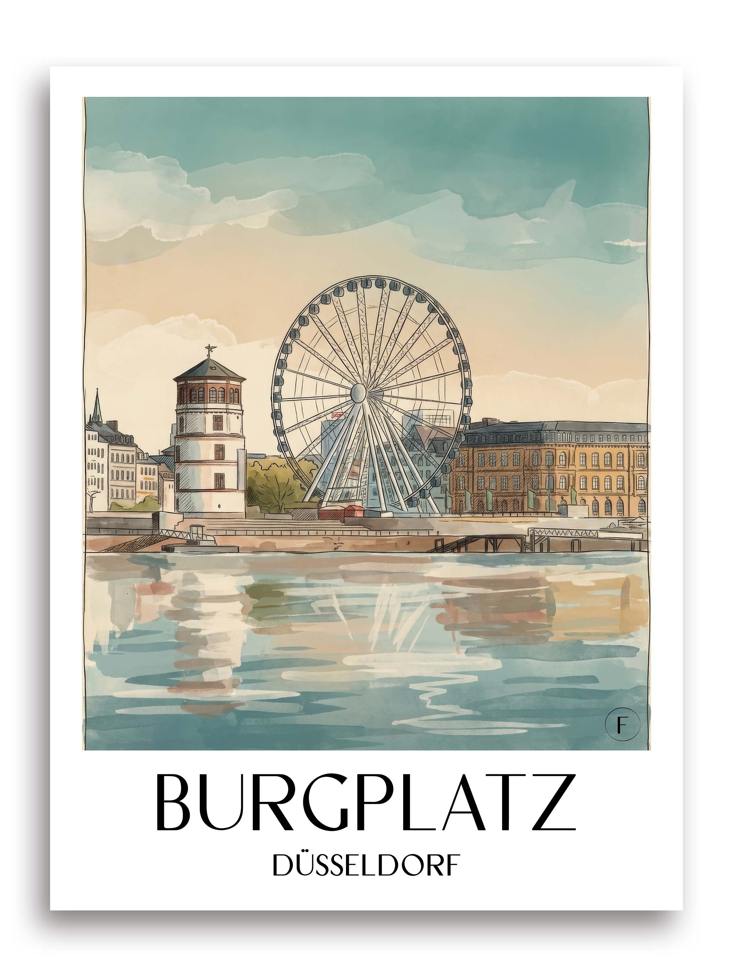 burgplatz-düsseldorf-deutschland-poster-aquarell