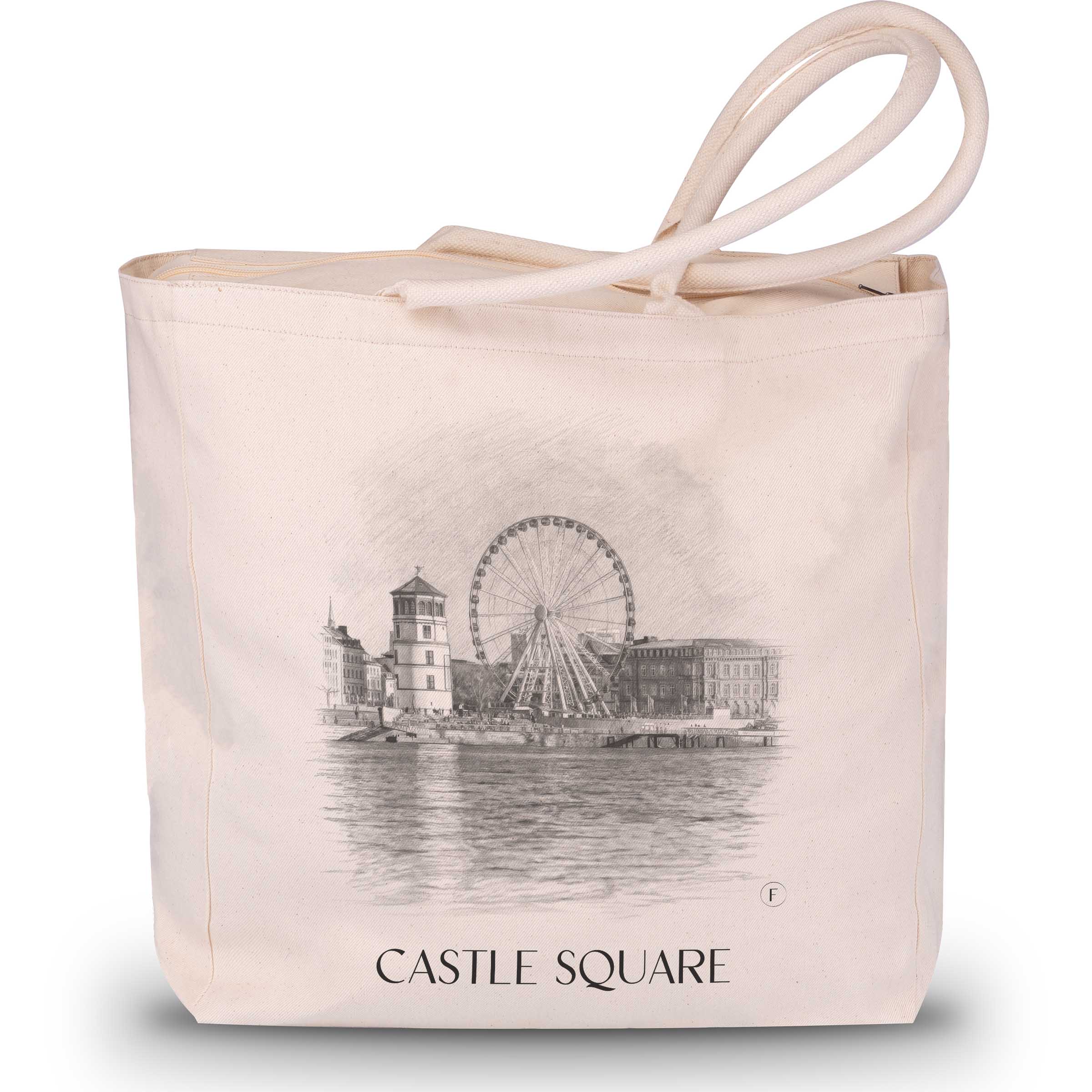 Burgplatz Shopping Tasche - Düsseldorf - Deutschland Tote Bag - Einkaufstasche im Zeichnung Stil