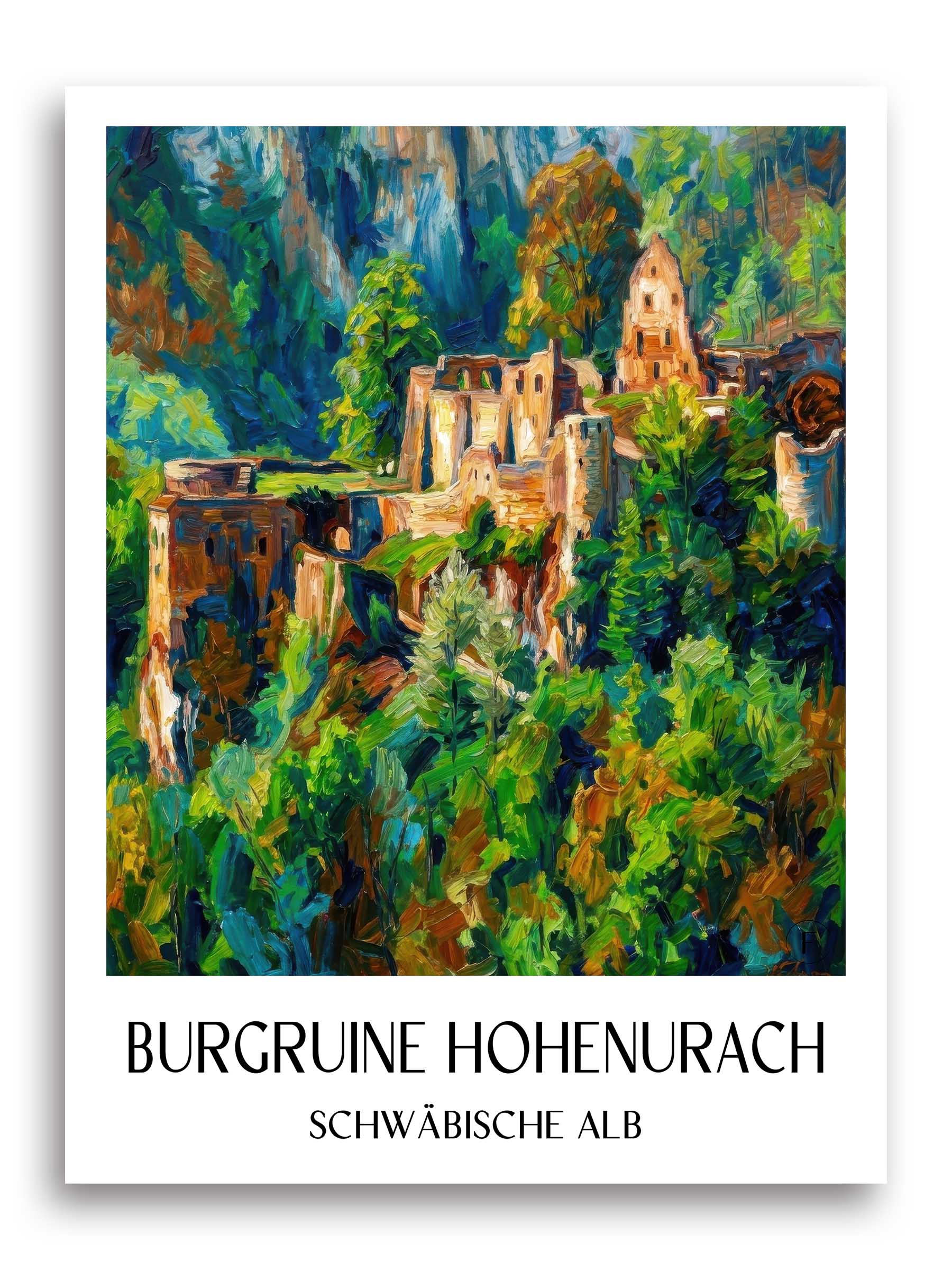 burgruine-hohenurach-schwäbische-alb-deutschland-poster-oil-painting-oelgemaelde