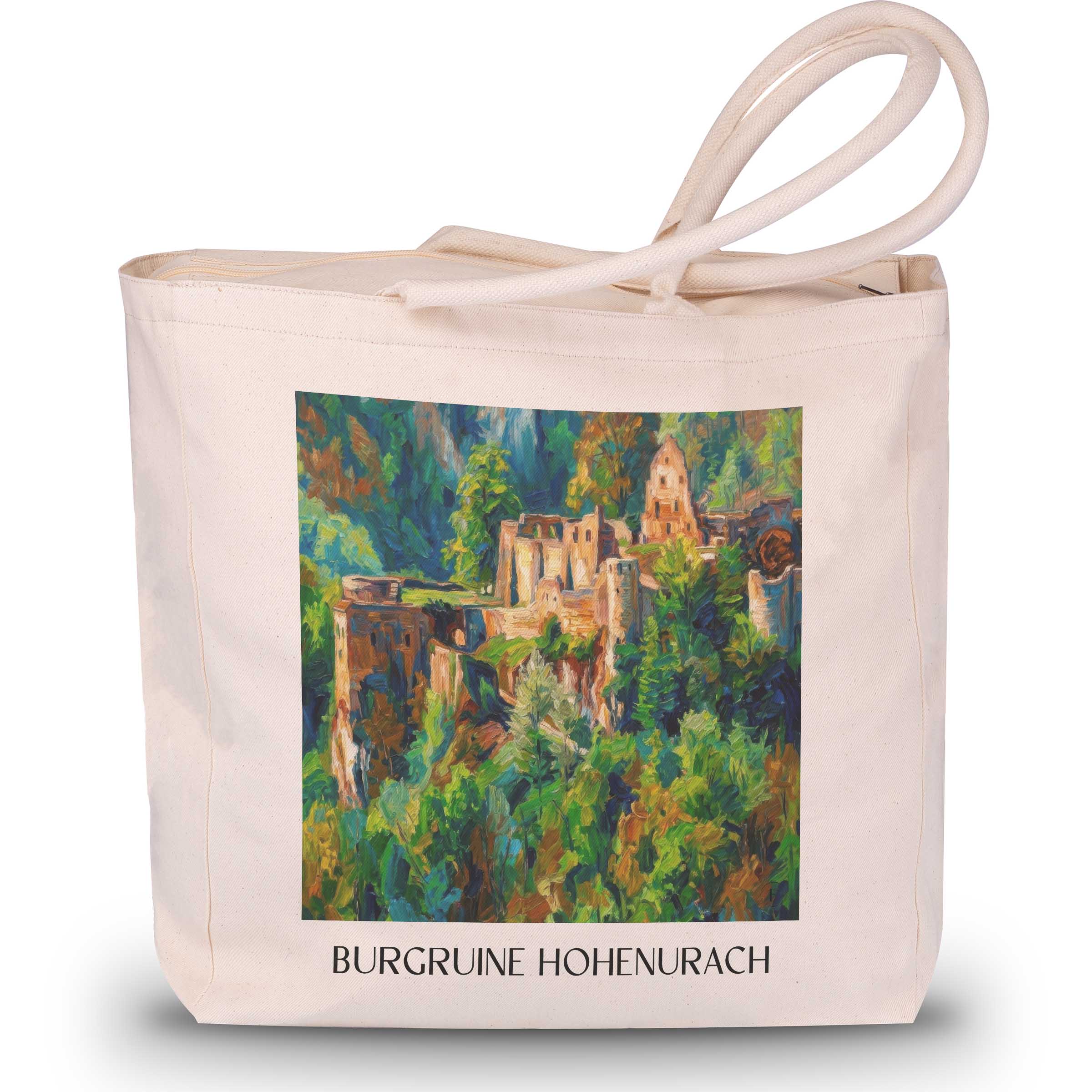 burgruine-hohenurach-schwäbische-alb-deutschland-einkaufstasche-oil-painting-oelgemaelde