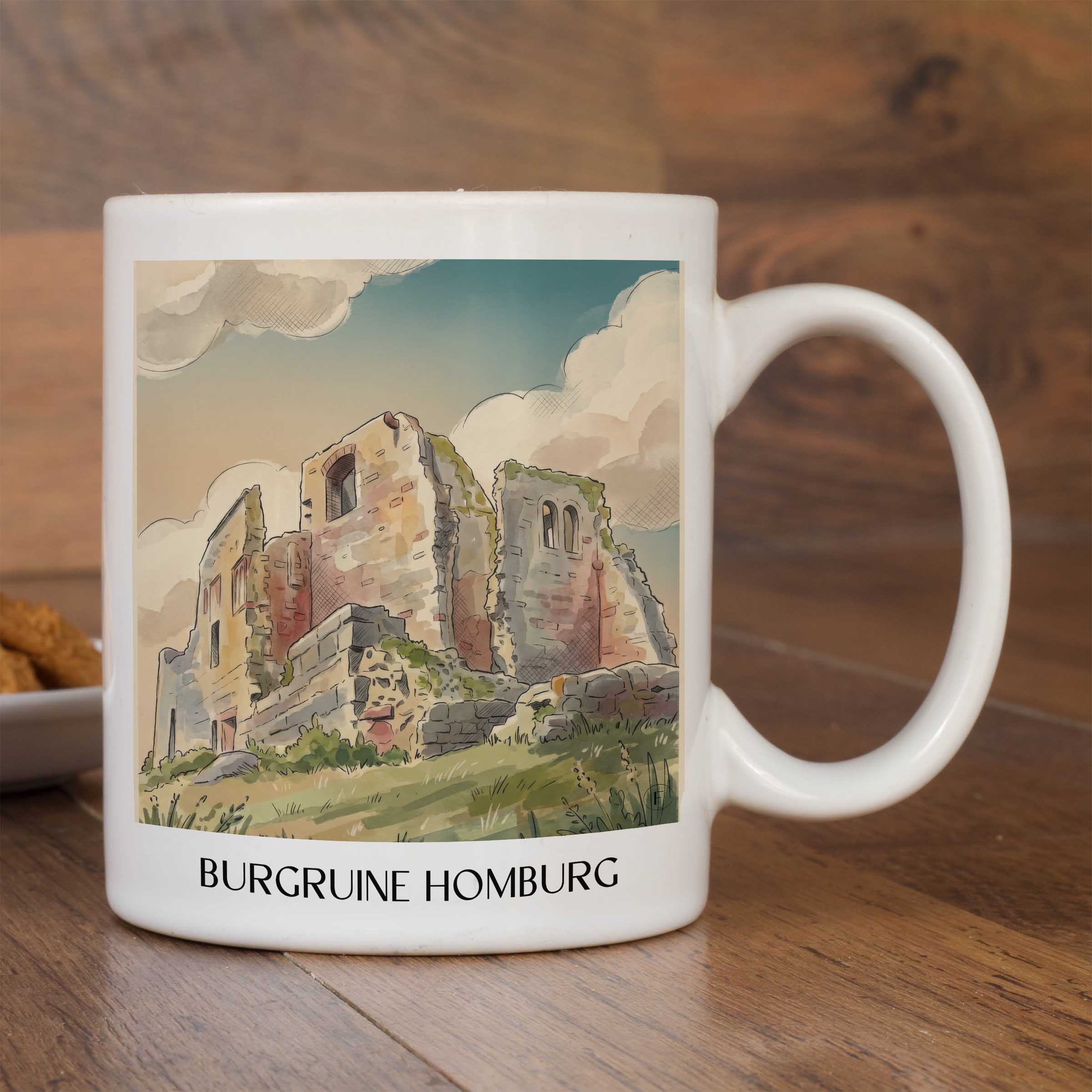 burgruine-homburg-spessart-deutschland-kaffeebecher-aquarell