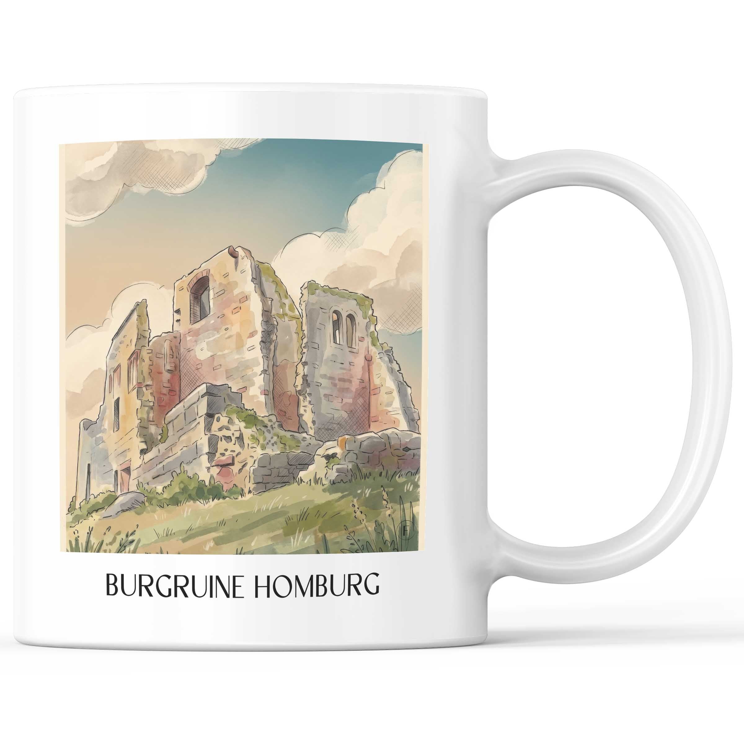 burgruine-homburg-spessart-deutschland-kaffeebecher-aquarell
