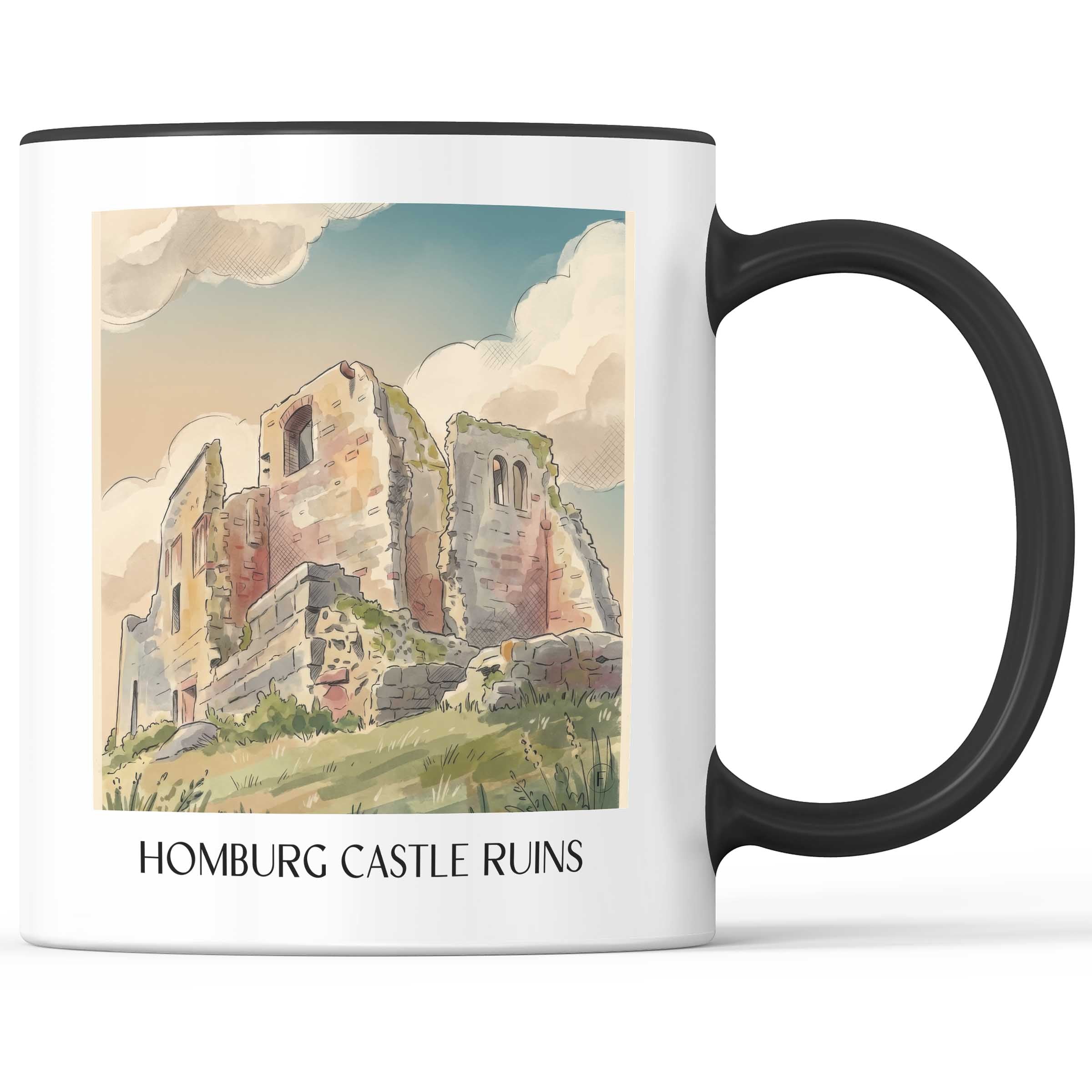 Burgruine Homburg Kaffeebecher - Spessart - Deutschland Becher - Kaffeetasse im Aquarell Stil - favplace