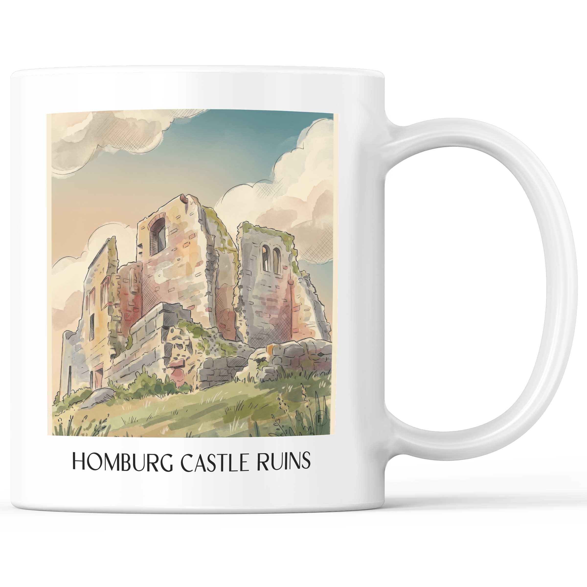 Burgruine Homburg Kaffeebecher - Spessart - Deutschland Becher - Kaffeetasse im Aquarell Stil - favplace