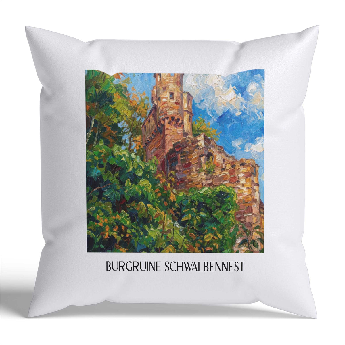 burgruine-schwalbennest-neckarsteinnach-deutschland-kissenbezug-oil-painting-oelgemaelde