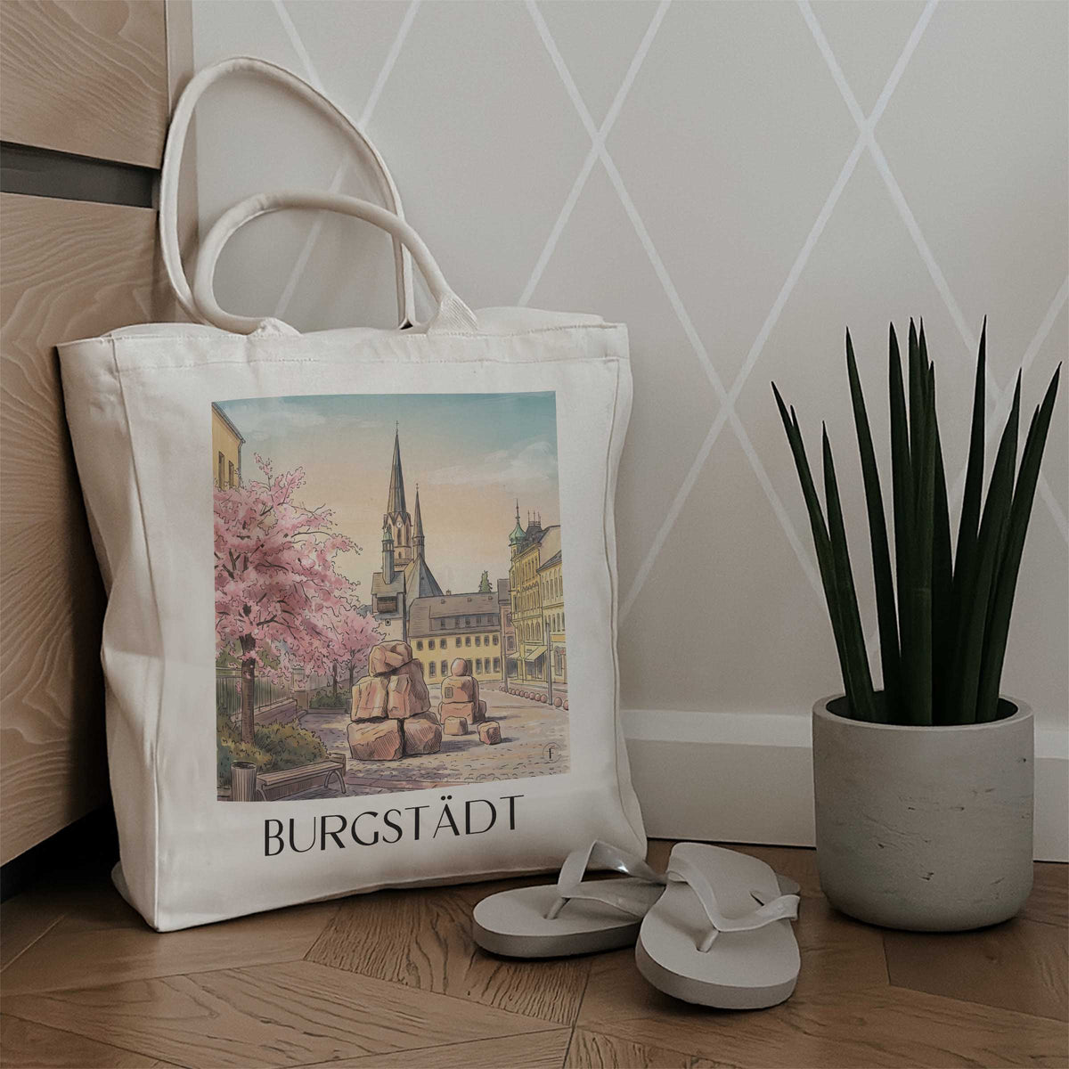 burgstädt-sachsen-deutschland-einkaufstasche-aquarell