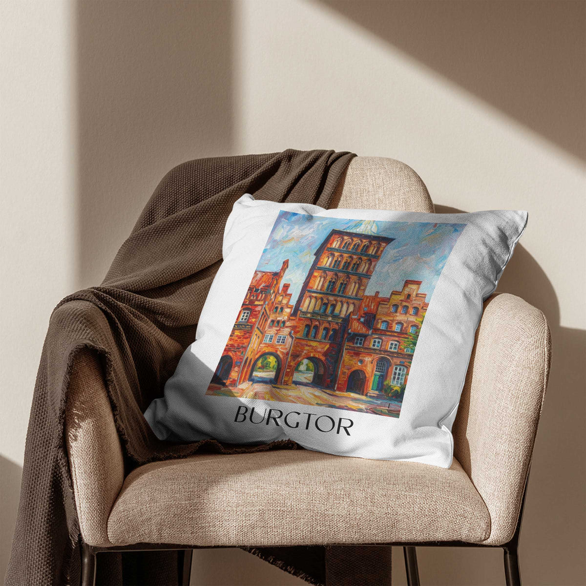 burgtor-lübeck-deutschland-kissenbezug-oil-painting-oelgemaelde