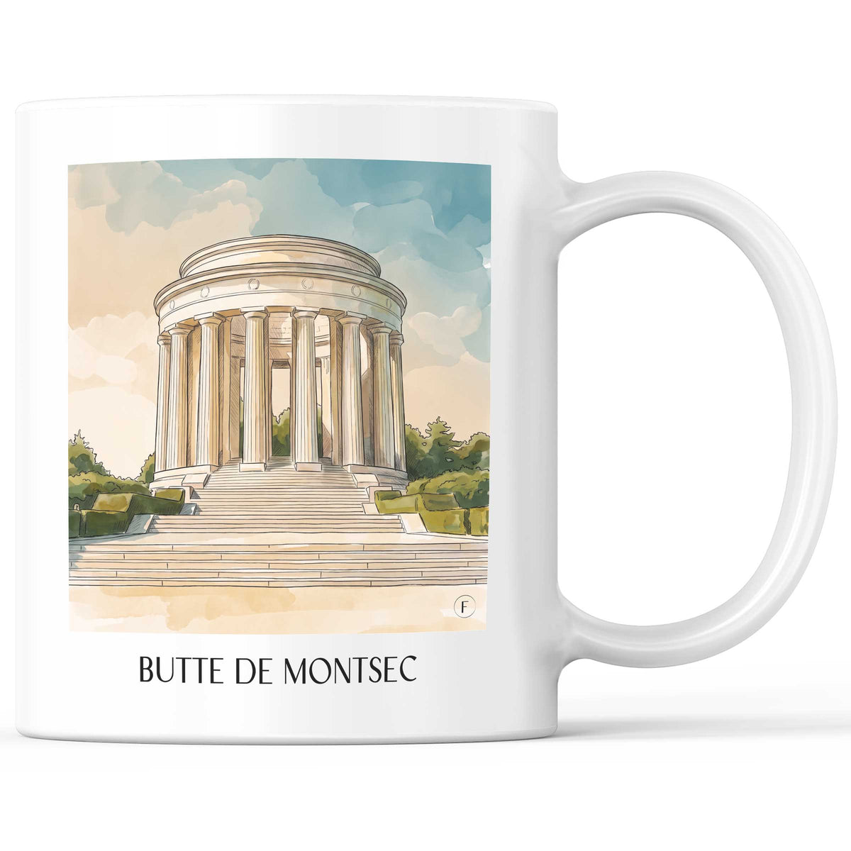 Butte de Montsec Kaffeebecher - Woëvre - Frankreich Becher - Kaffeetasse im Aquarell Stil - favplace