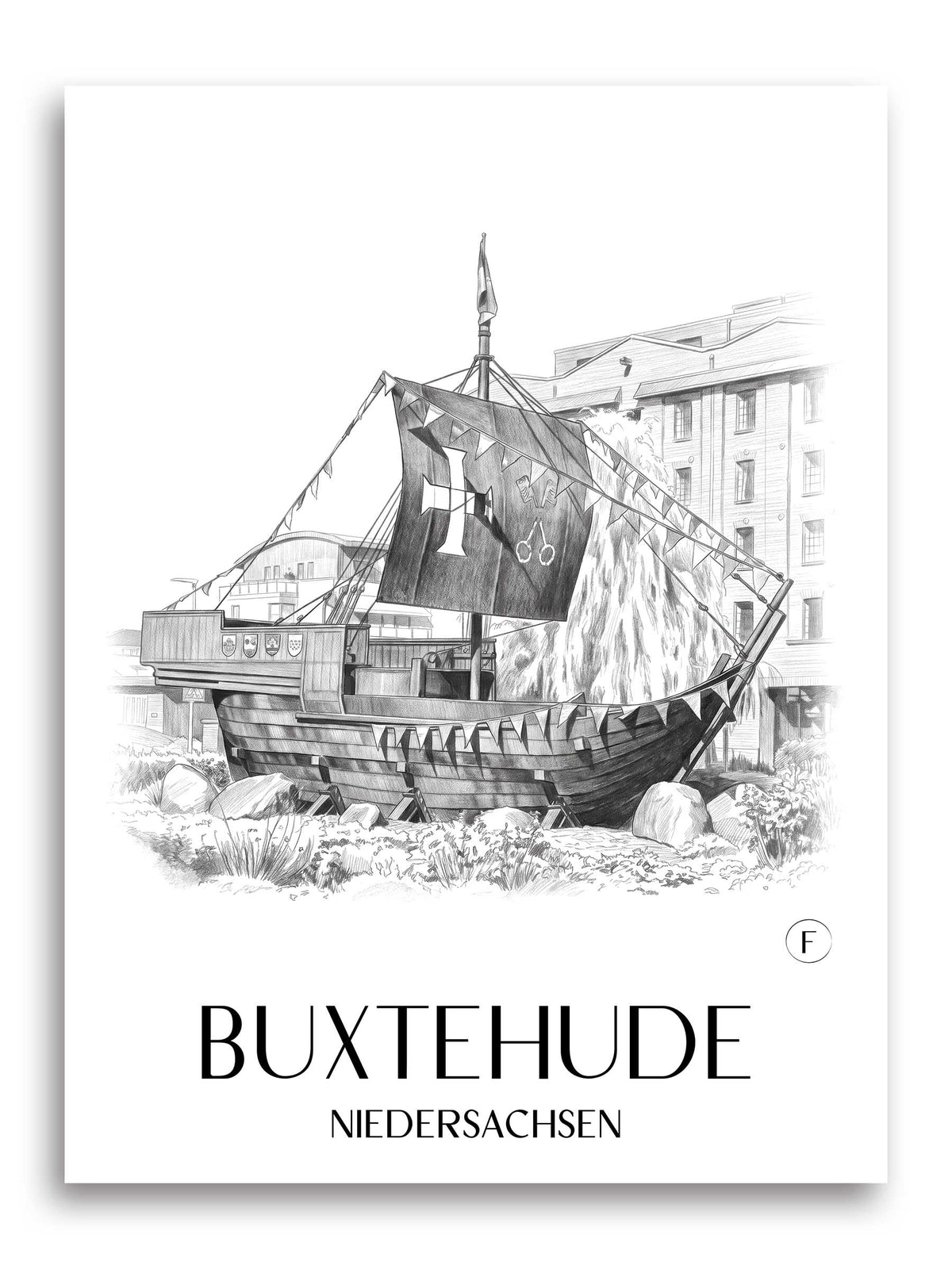 buxtehude-niedersachsen-deutschland-poster-bleistift-zeichnung-drawing