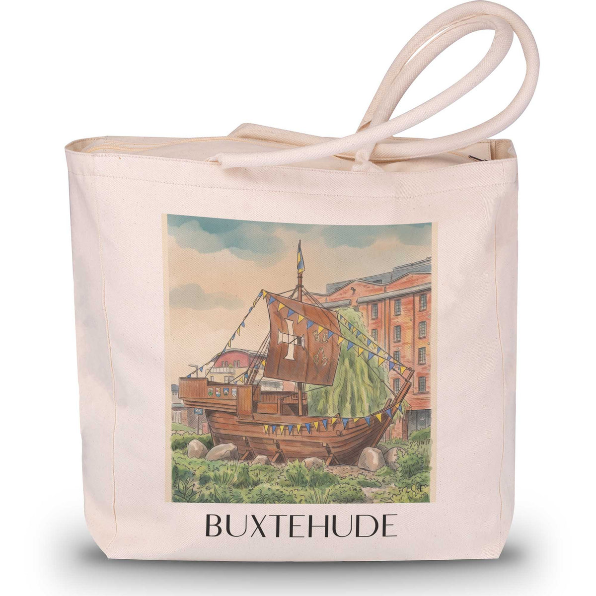buxtehude-niedersachsen-deutschland-einkaufstasche-aquarell