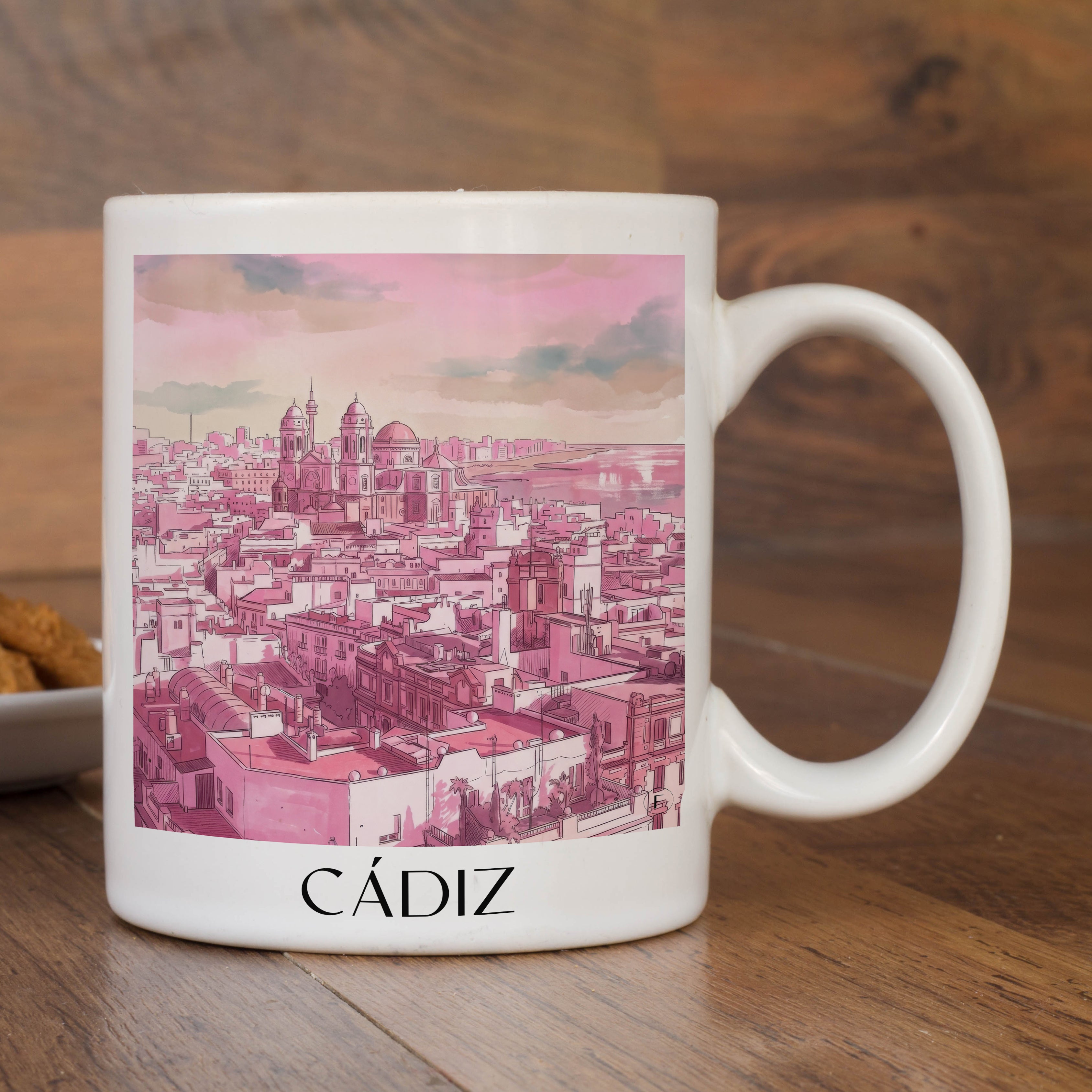cádiz-spanien-spanien-kaffeebecher-aquarell-pink-rosa