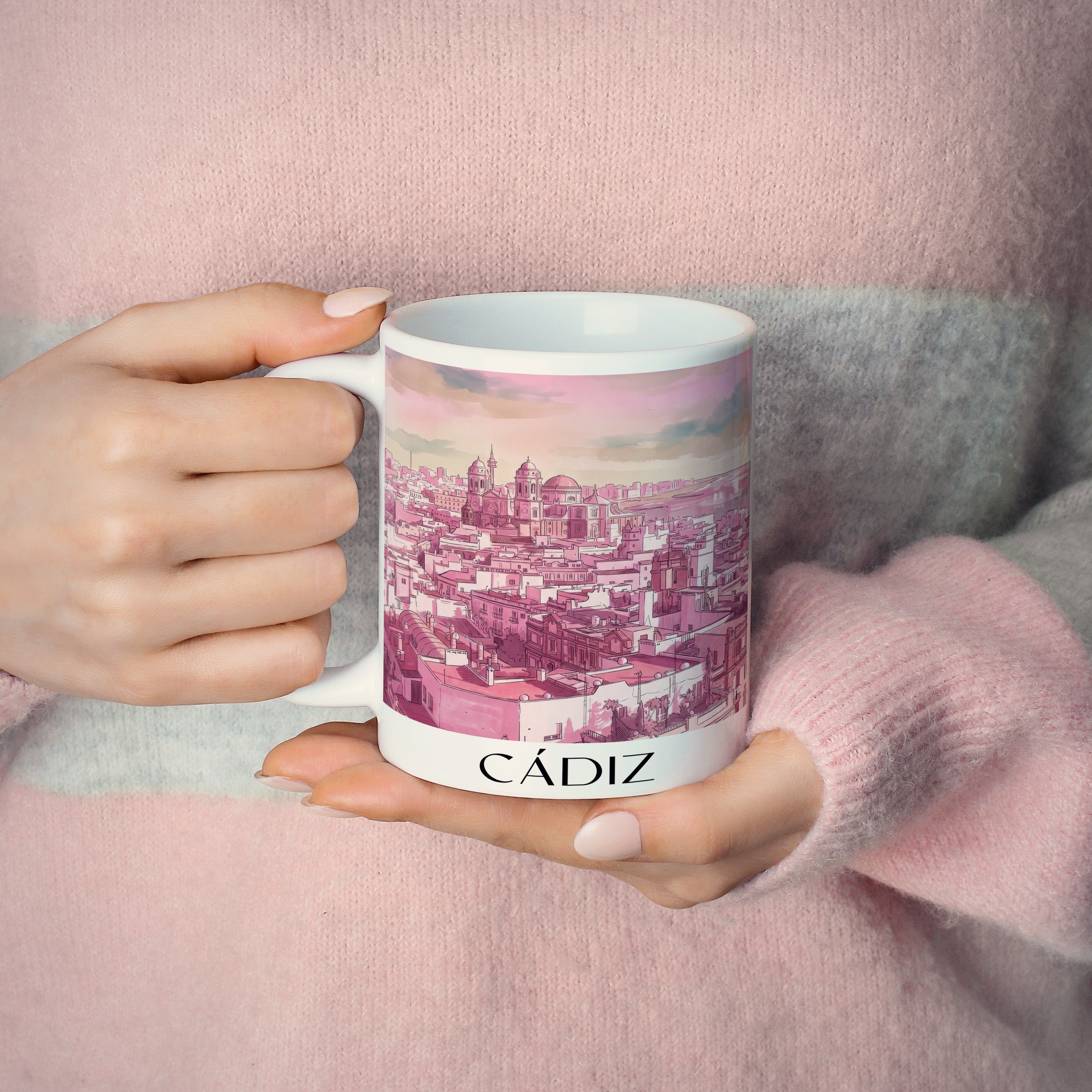 cádiz-spanien-spanien-kaffeebecher-aquarell-pink-rosa