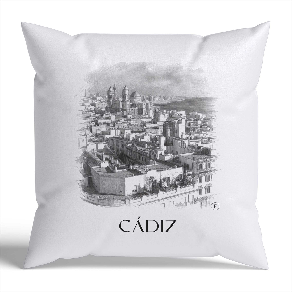 Cádiz Kissenhülle - Zierkissen Bezug - Spanien - Spanien Kissen bzw. Kissenbezug im Zeichnung Stil - favplace